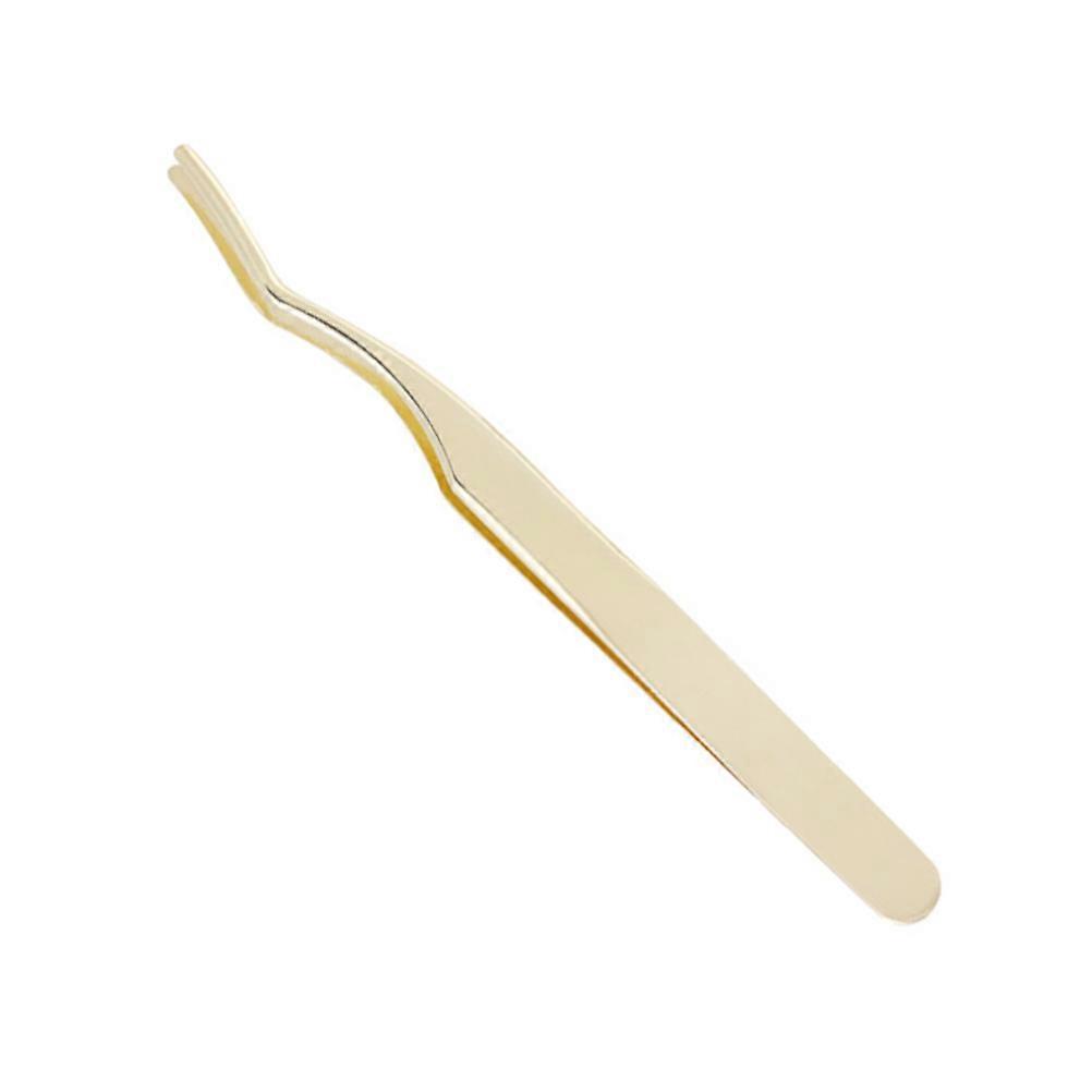 Metal Eyelash Tweezers for Makeup Use 2Pcs Professional Golden Set