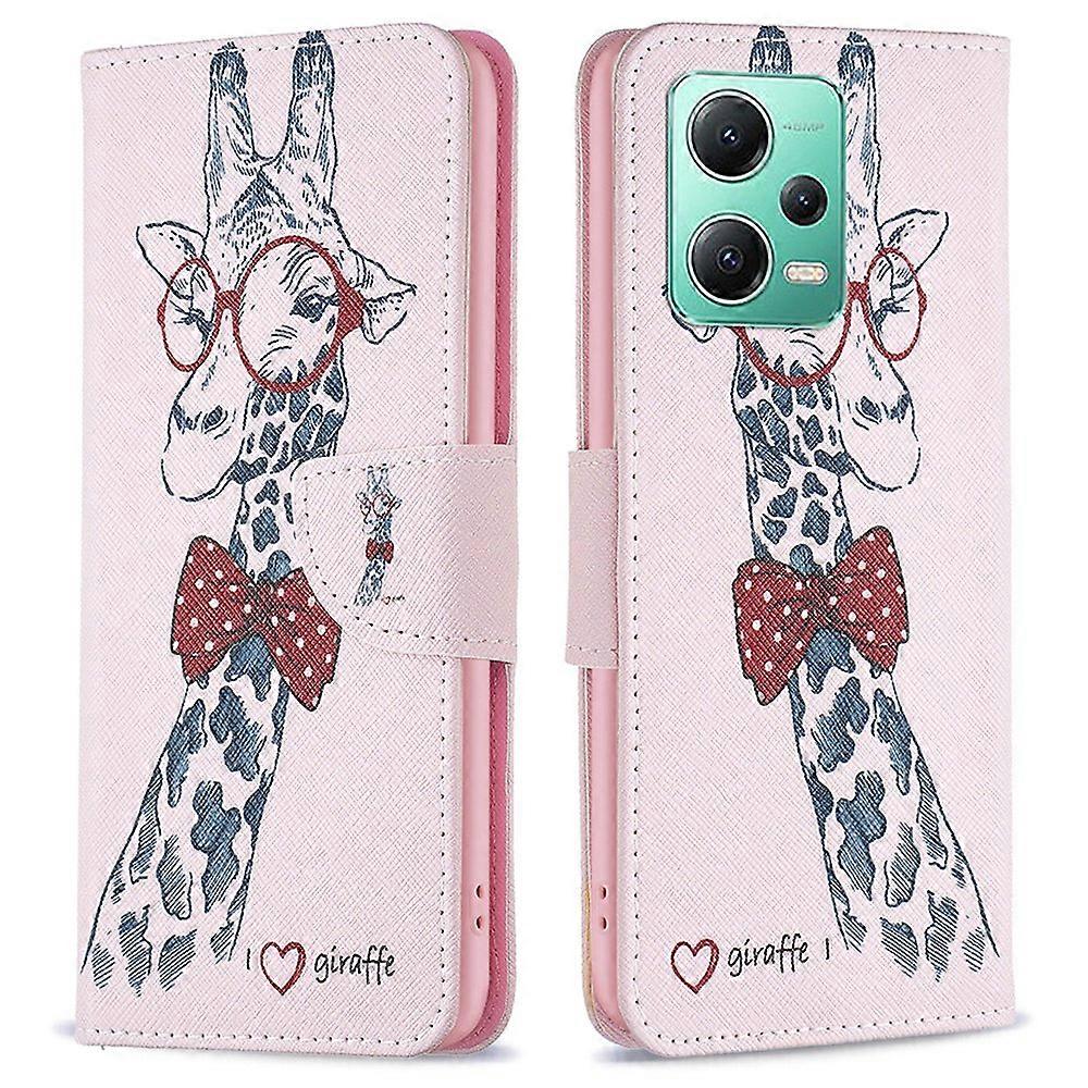For Xiaomi Poco X5 5G/Redmi Note 12 5G (Global)/(India)/(China) Pattern Printing Phone Case Flip Sta