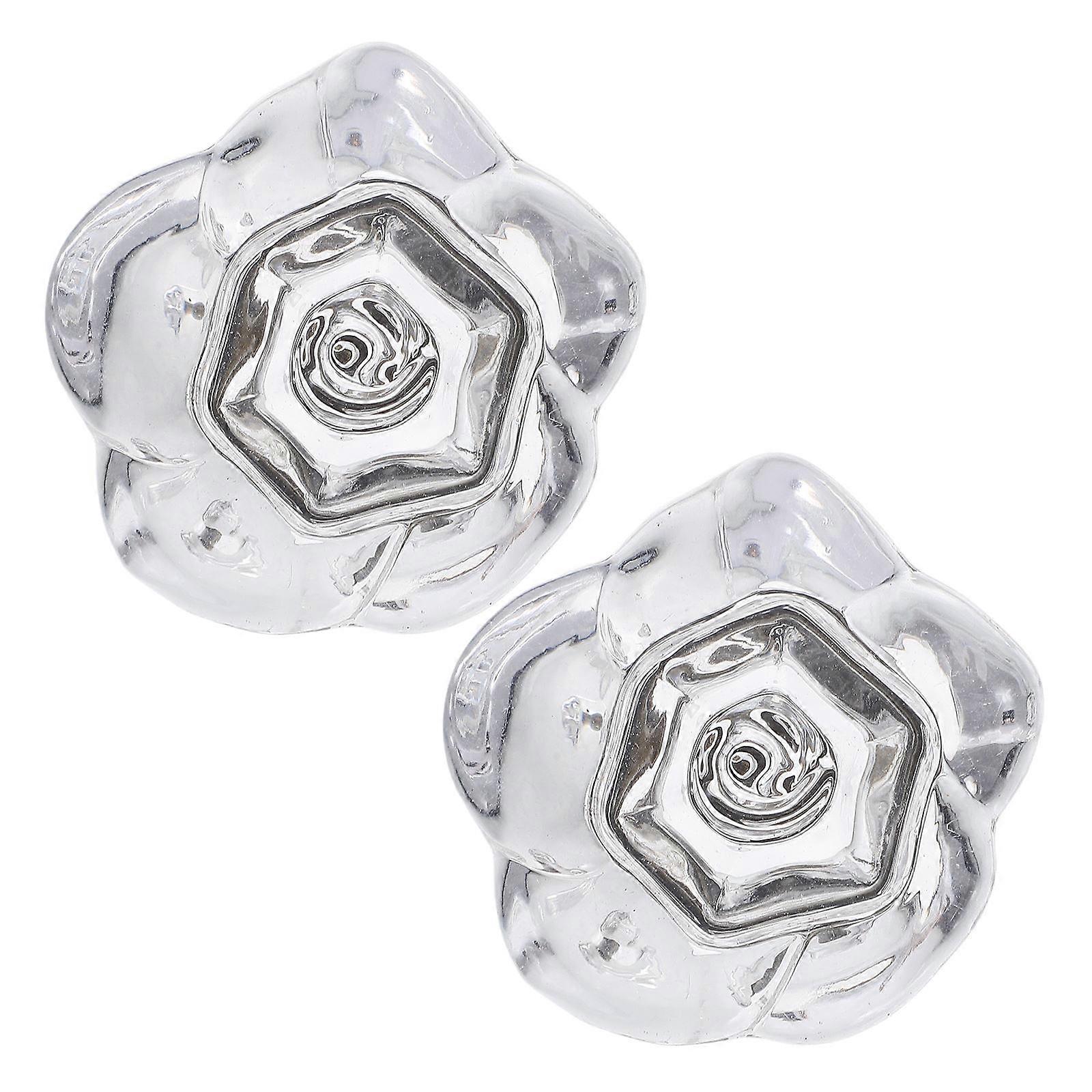 Transparent Acrylic Flower Knobs Crystal Cabinet Knobs for Home Use 10Pcs