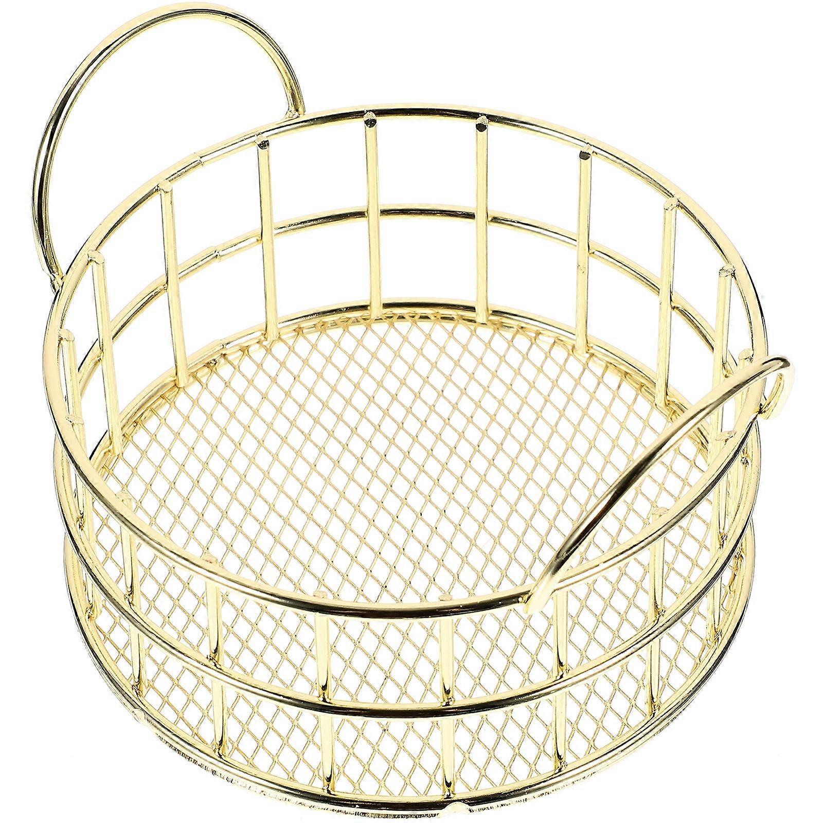 Golden Iron Storage Basket for Organizing Baskets 4Pcs Multi-Use Set