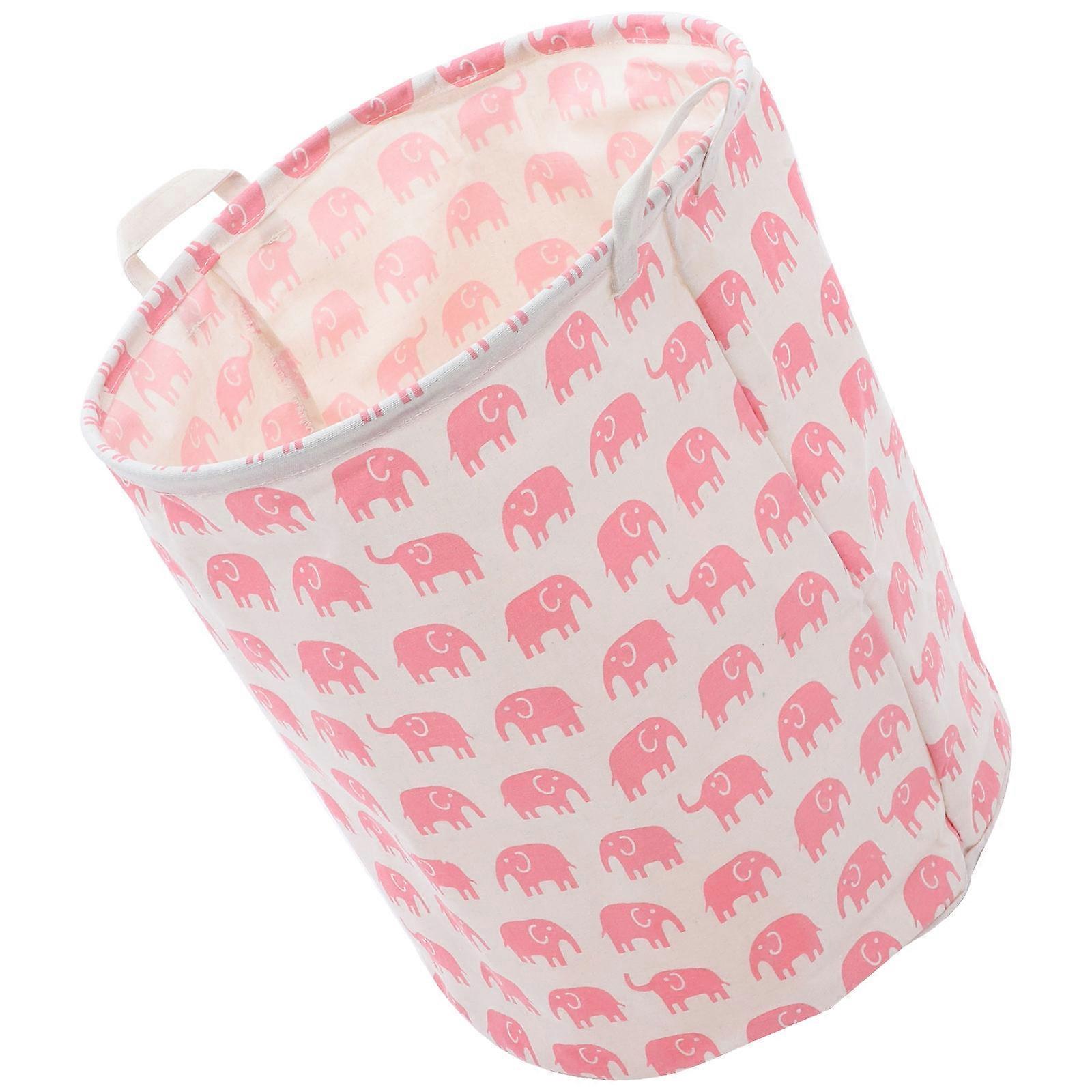 Laundry Basket Foldable Hamper for Pet Toys Assorted Color Cotton Linen Construction 1Set