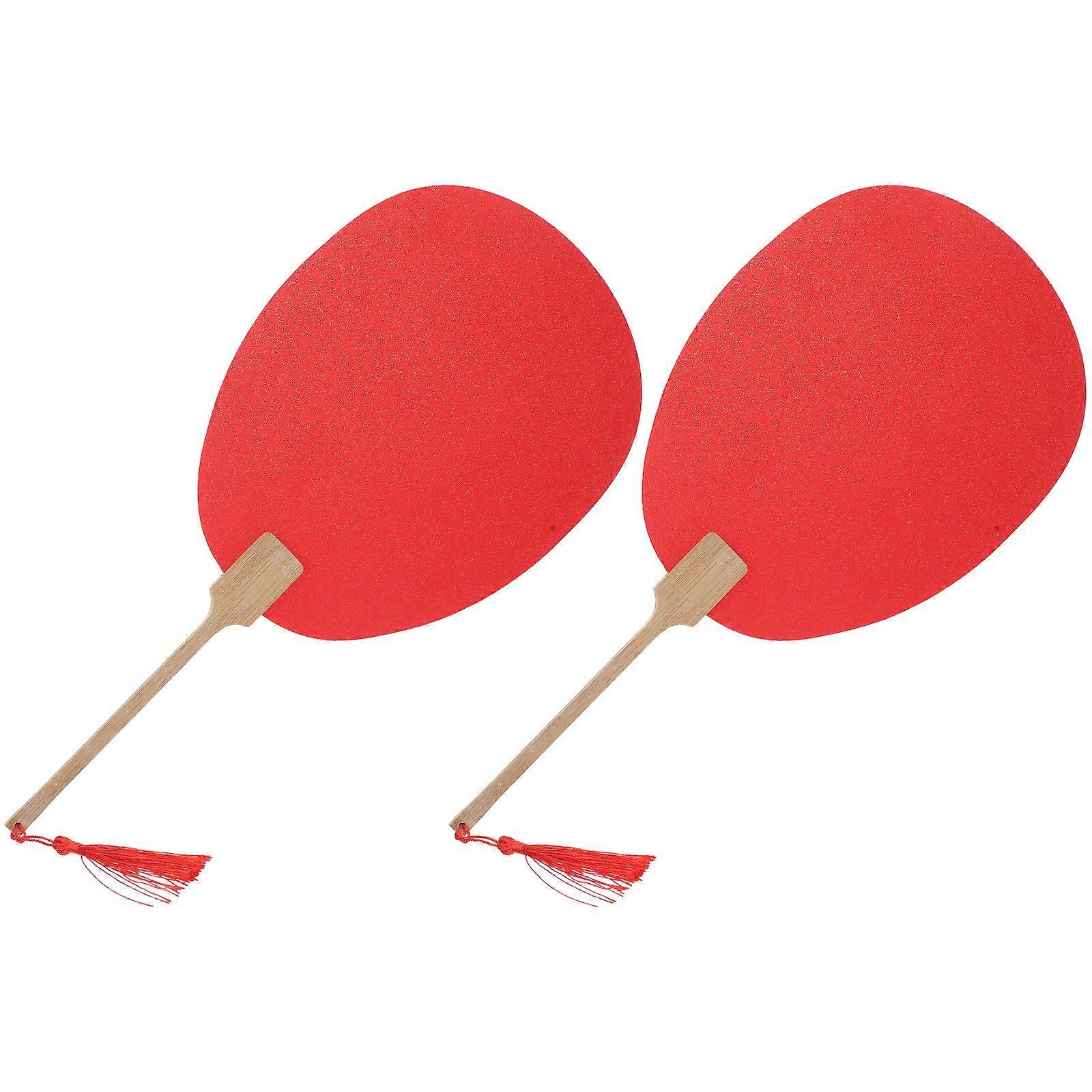 Blank Fan DIY Circular Fan for Decorative Painting 6Pcs Red Vintage Style
