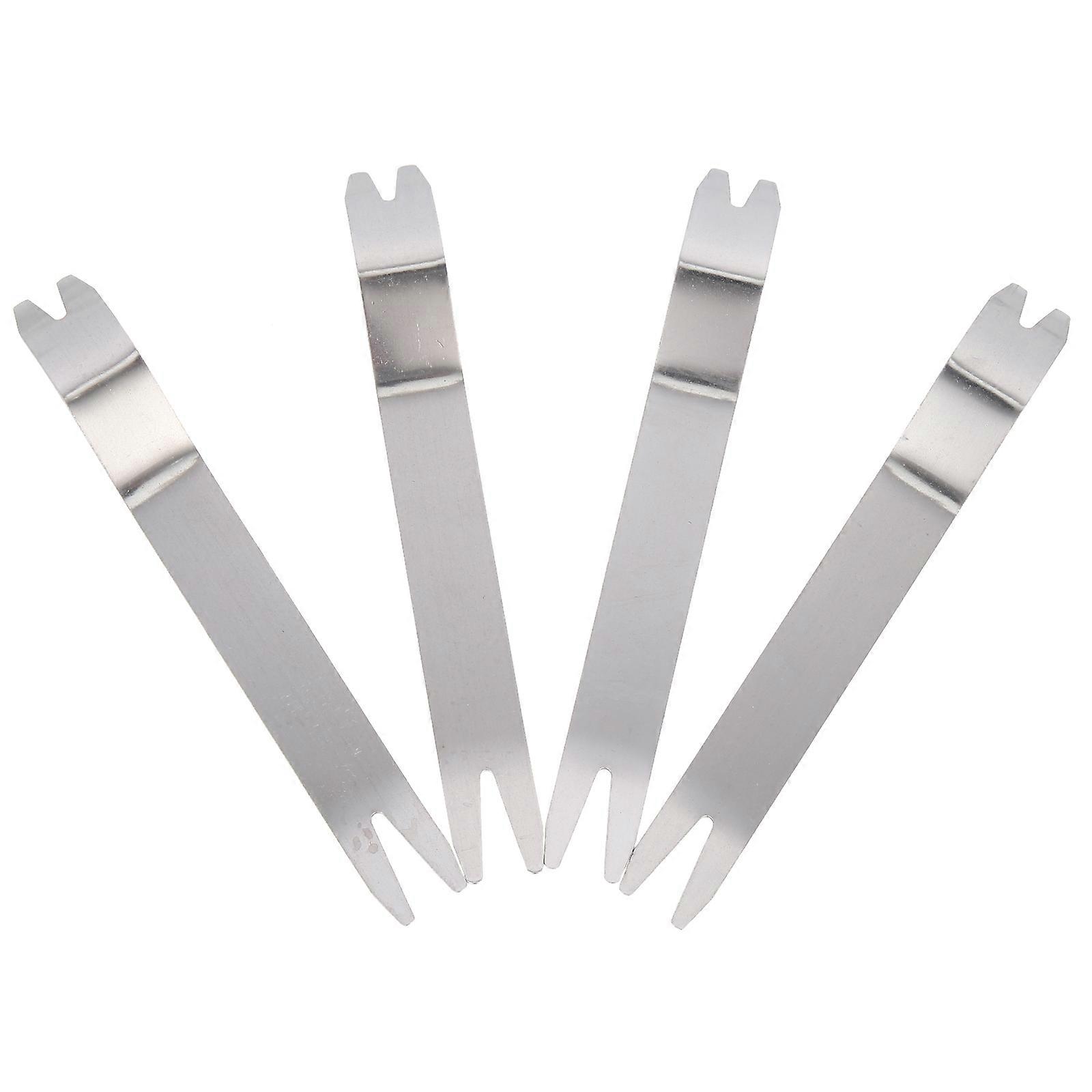 Fastener Remover Hand Tool Silver Stainless Steel with Curved Ends 4Pcs