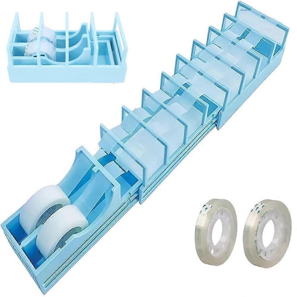 Portable Tape Dispenser Roll Ribbon Cutter Machine - Prepares 18 Strips Fast for Gift Wrapping & Crafts
