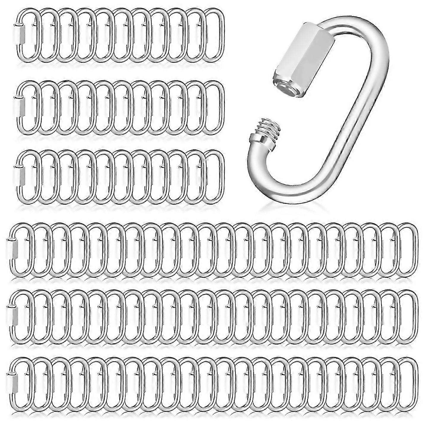 For 100 Pcs Quick Chain Link Heavy Duty Quick D Shape Link Connector