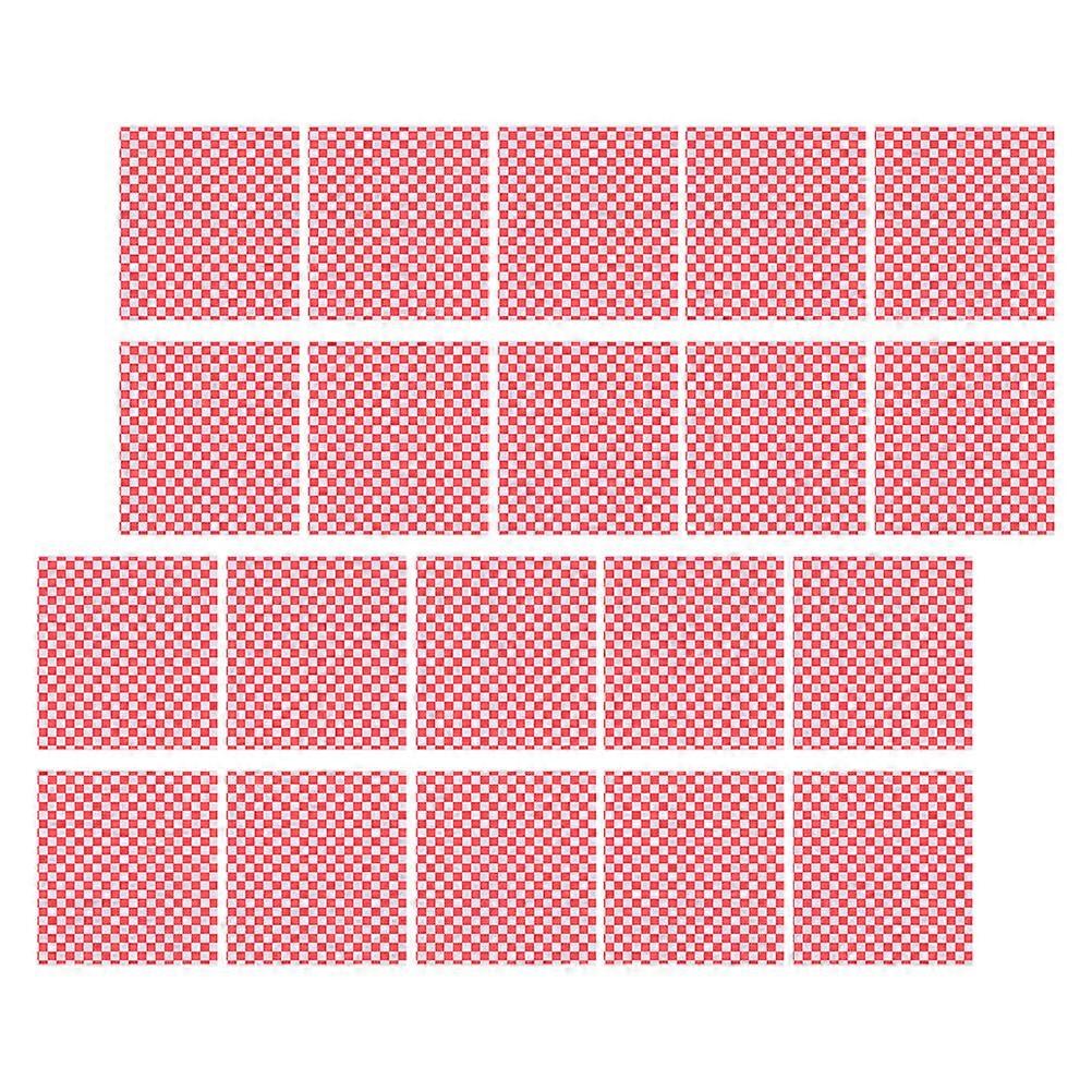 Food Wrapping Paper Red Checkered for Food Use 400Pcs Grease Resistant