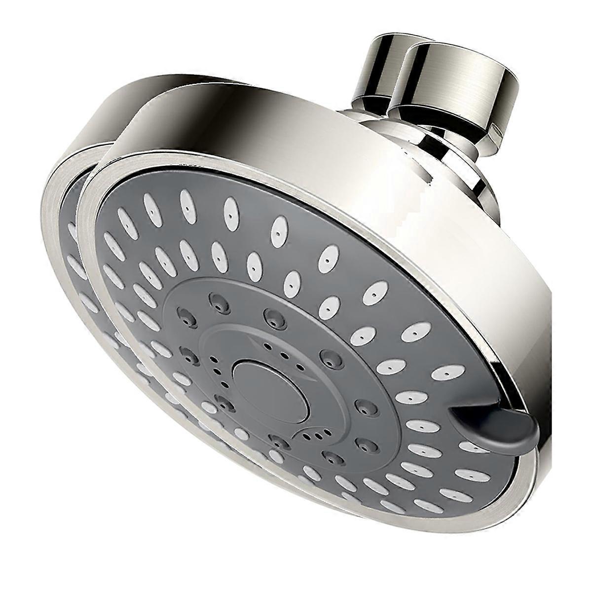 5-Mode High Pressure Shower Head - High Flow Fixed Showerheads (4 Inch Brushed Nickel)