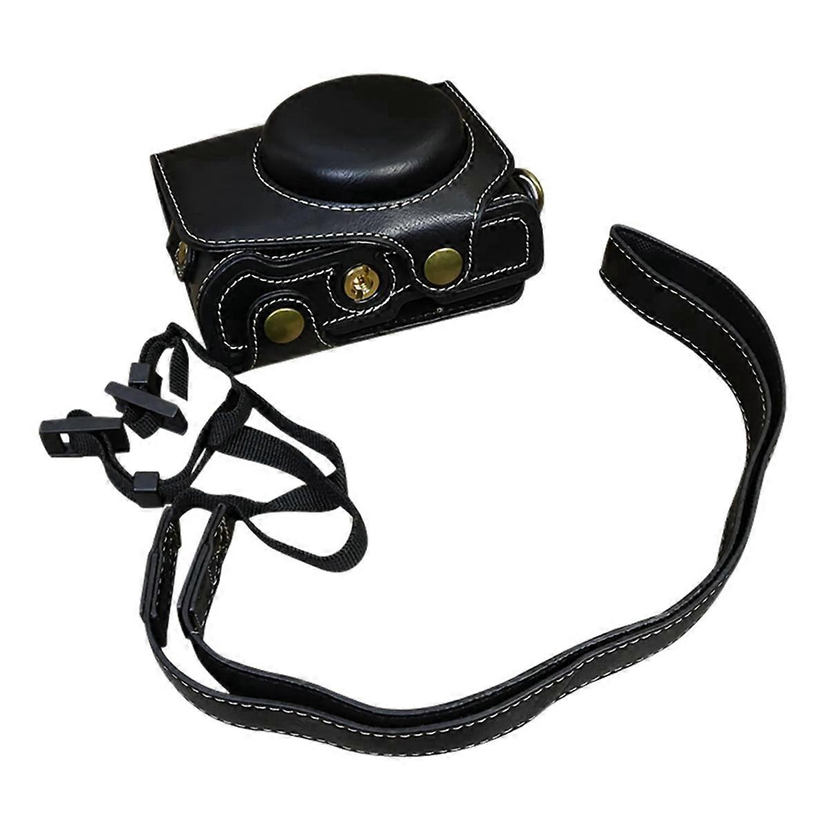 PU Leather Camera Bag Camera Bag Leather Case with Shoulder Strap A