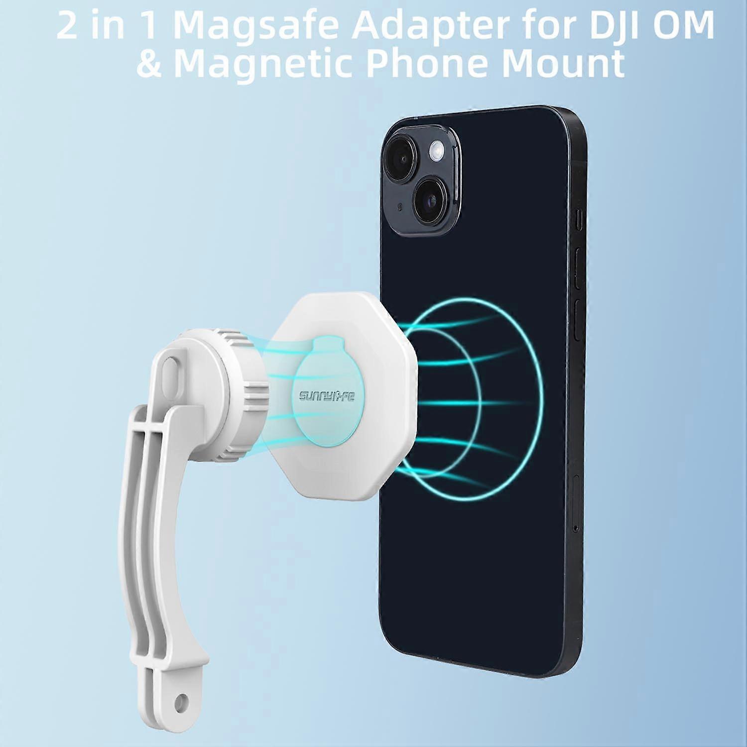 SUNNYLIFE ZJ561 2 in 1 Compatible with Magsafe Adapter Holder Magnetic Phone Mount for DJI Osmo,iPho