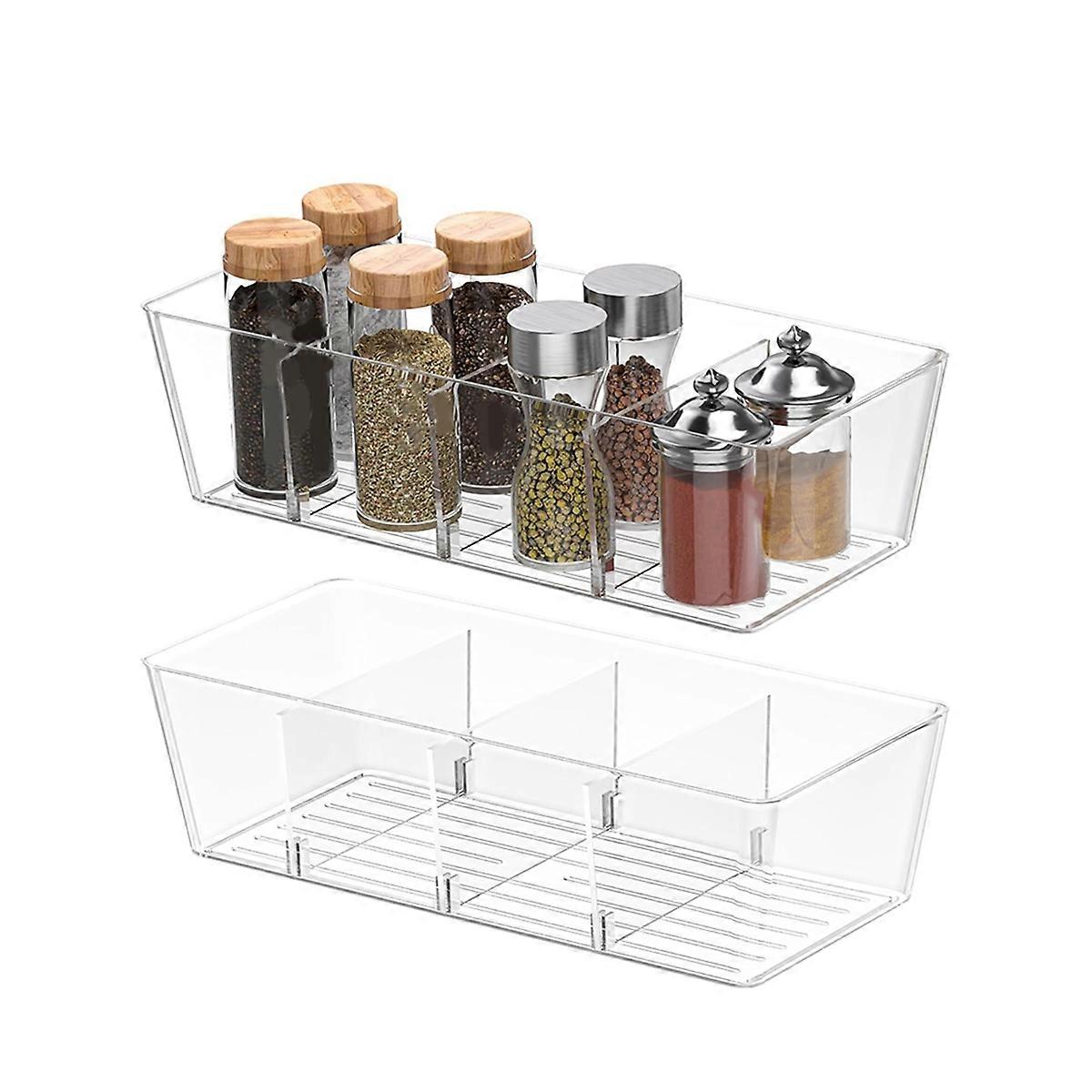 Pantry Organizers and Storage Bins Plastic Clear with Dividers