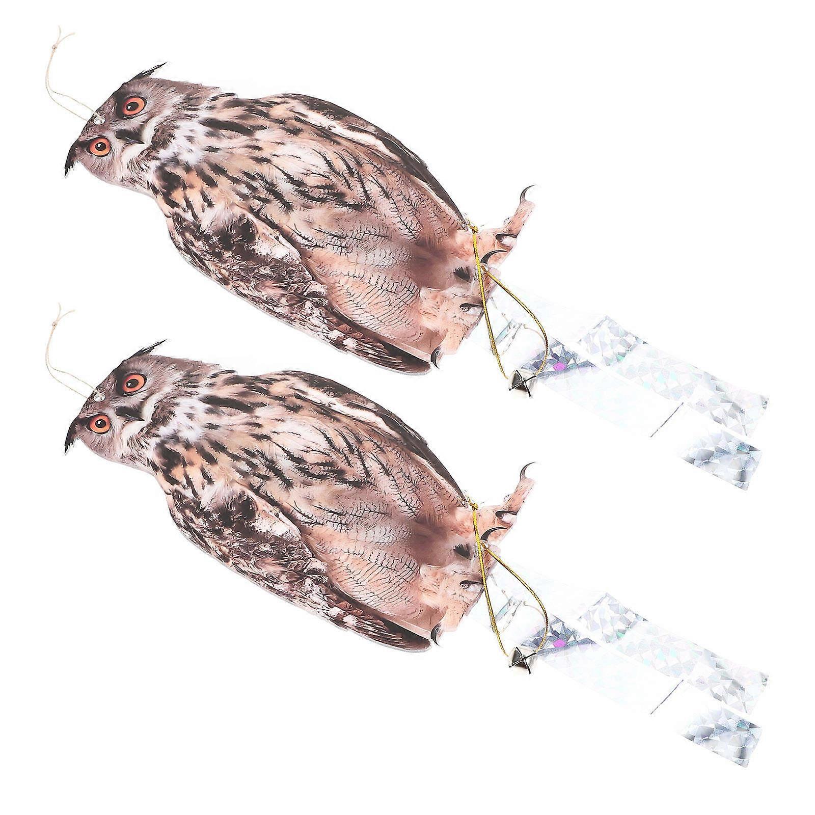 Decorative Garden Bird Hanging Rotating Owl Ornament 10Sets
