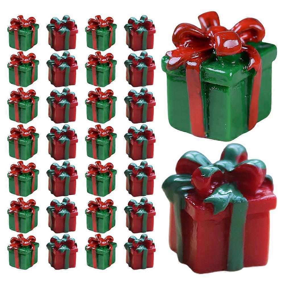 Simulation Present Boxes Resin Dollhouse Mini Christmas Ornaments 150Pcs