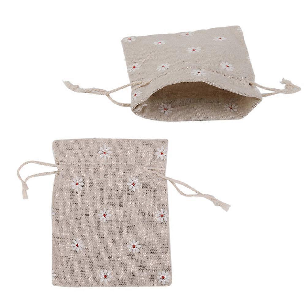 Linen Drawstring Bag Cotton for Gift Candy Storage 48Pcs Beige