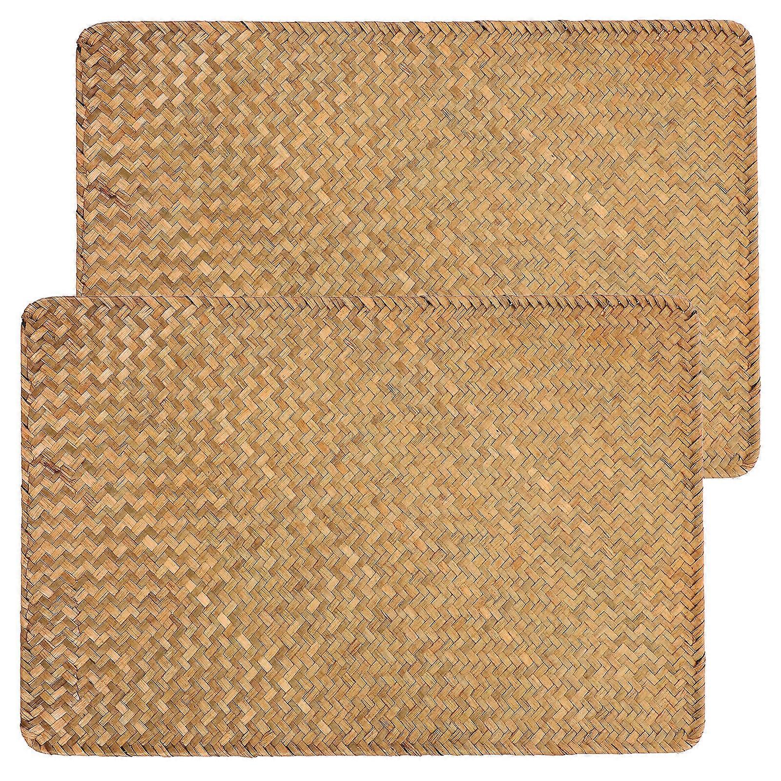 Woven Tea Cup Mats Rectangular Place Mats for Dining Table 4Pcs