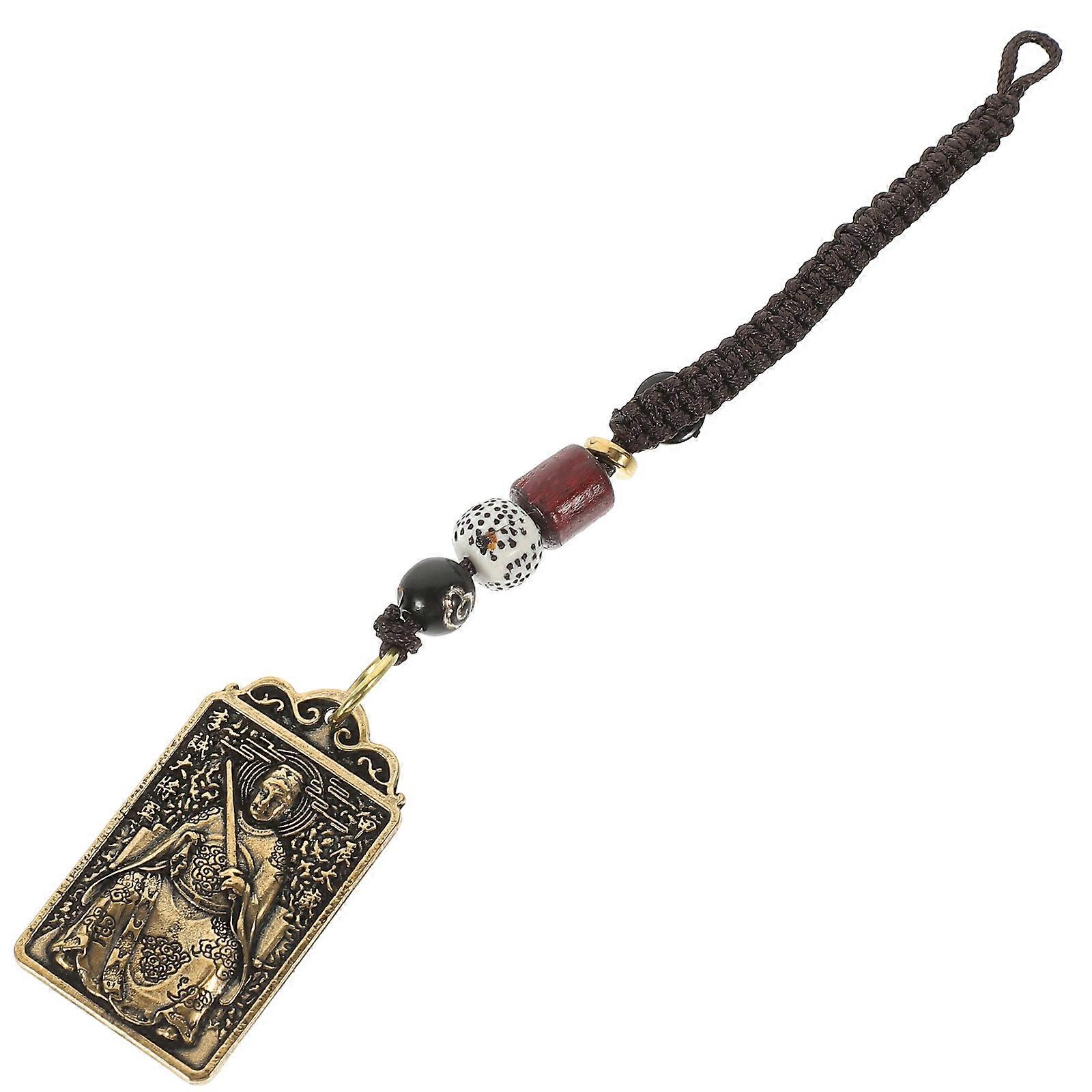 3Pcs Copper Taisui Pendant Keychain for Car Key Rope Hanging Decor Set
