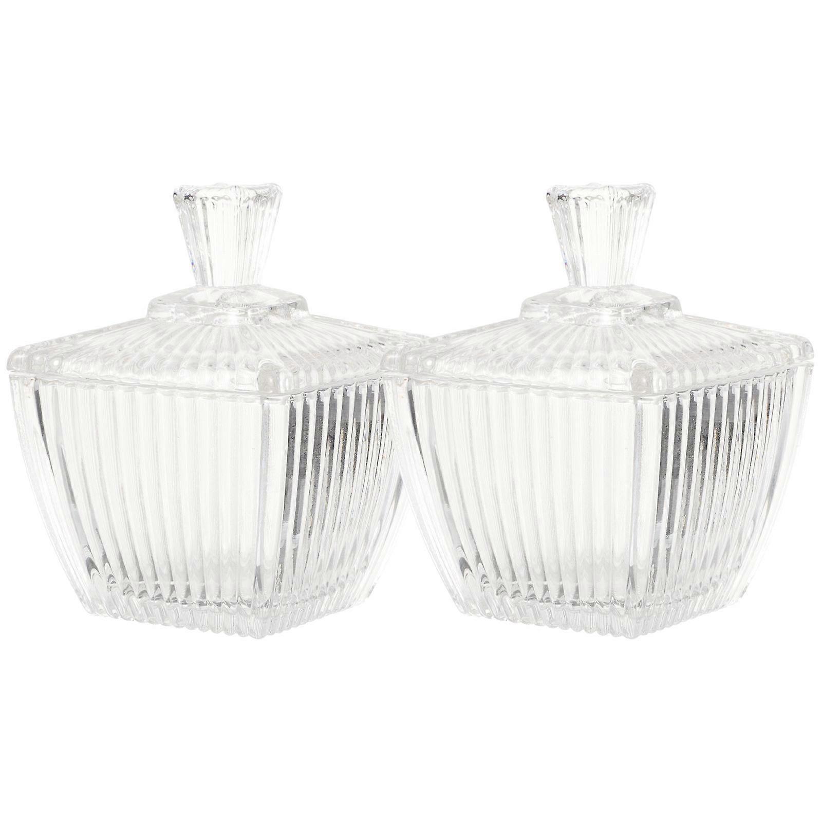 Square Airtight Storage Jar 8Pcs Clear Tea Leaves Container For Home And Office Use