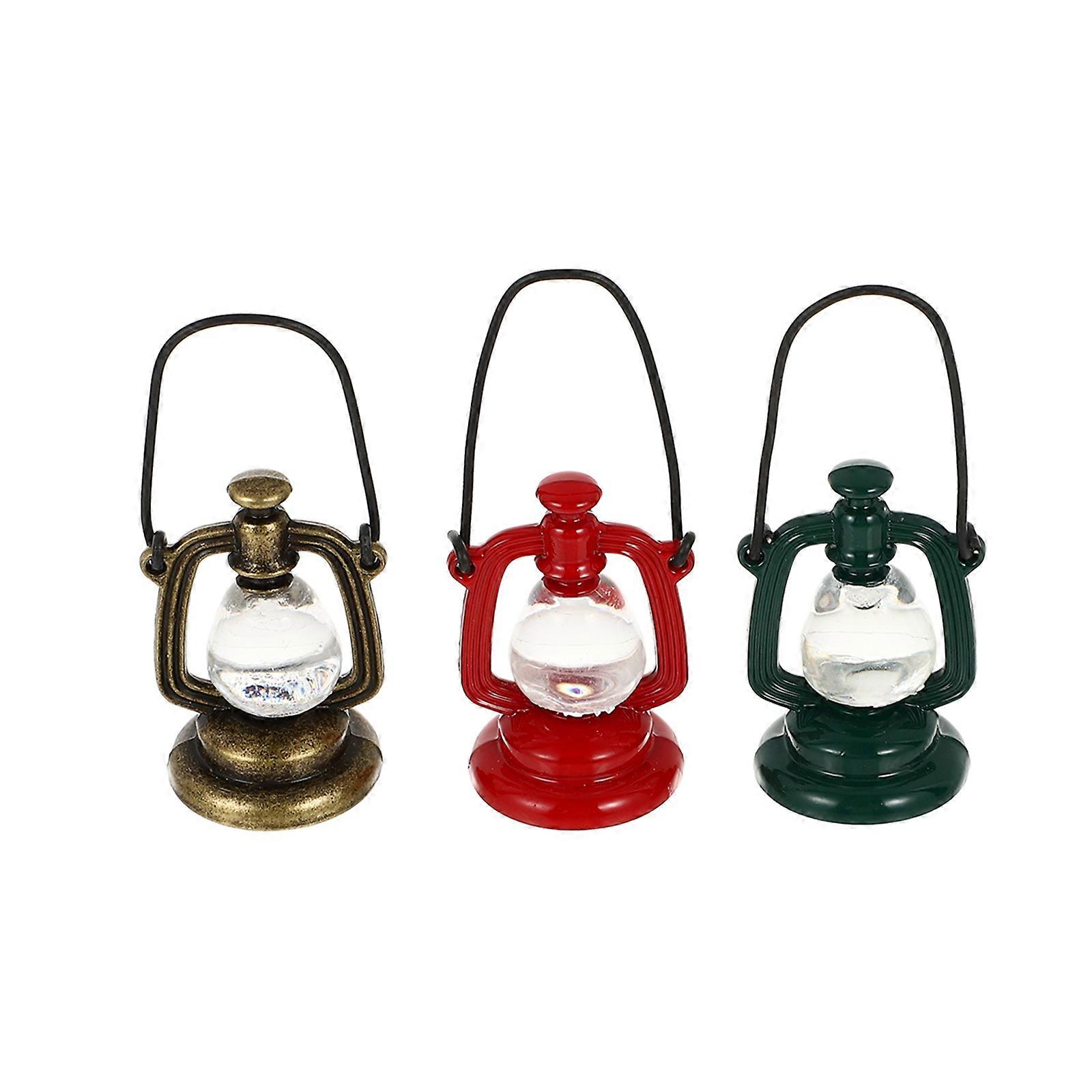 Kerosene Lamp Decor for Decoration Use 3Pcs Dollhouse Miniature Lanterns