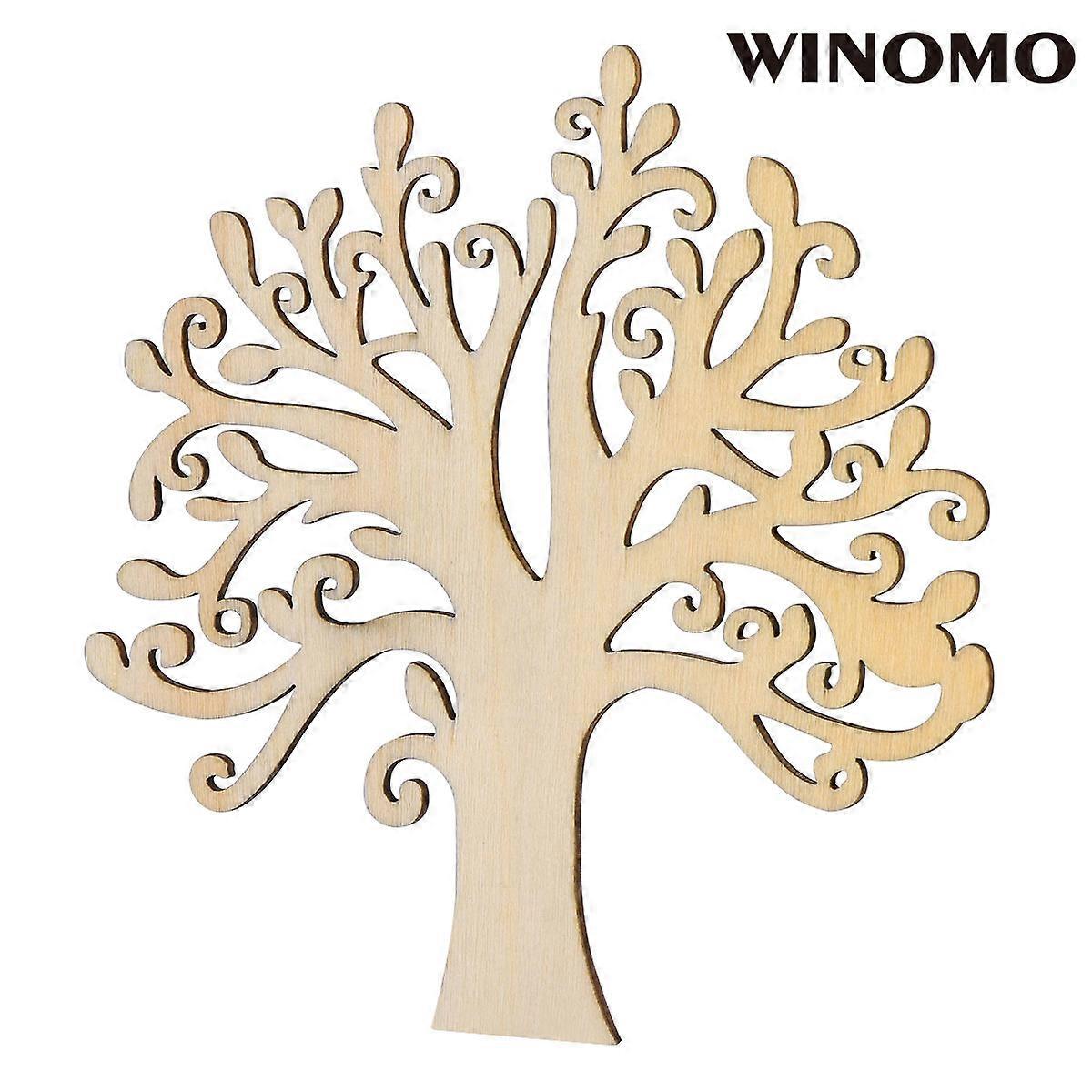 Tree Embellishment Wooden Tree Craft for DIY Wood Embellishment 10Pcs