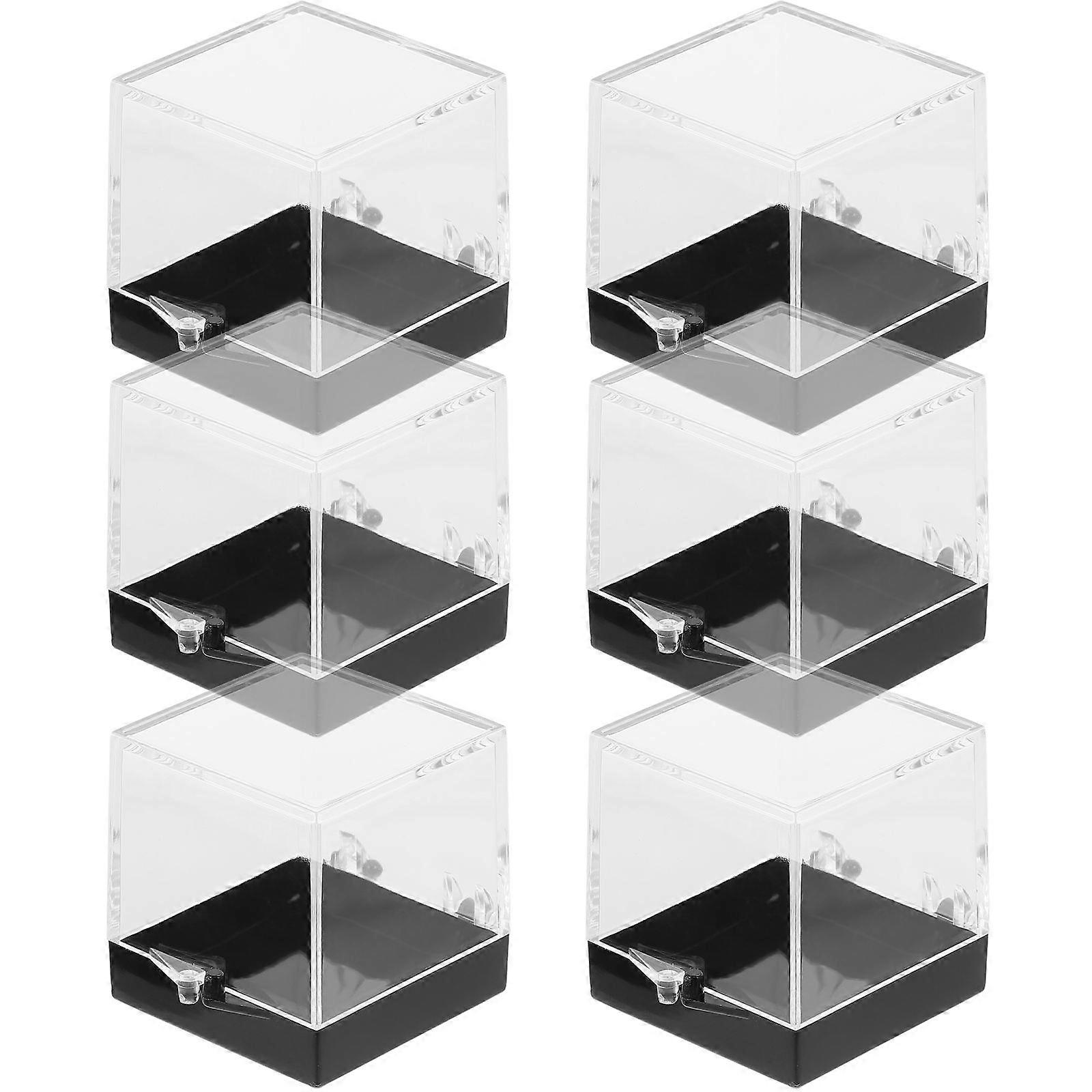 12Pcs Transparent Display Container For Protecting Mineral Specimens At Home Or Office Square Assorted Color Design