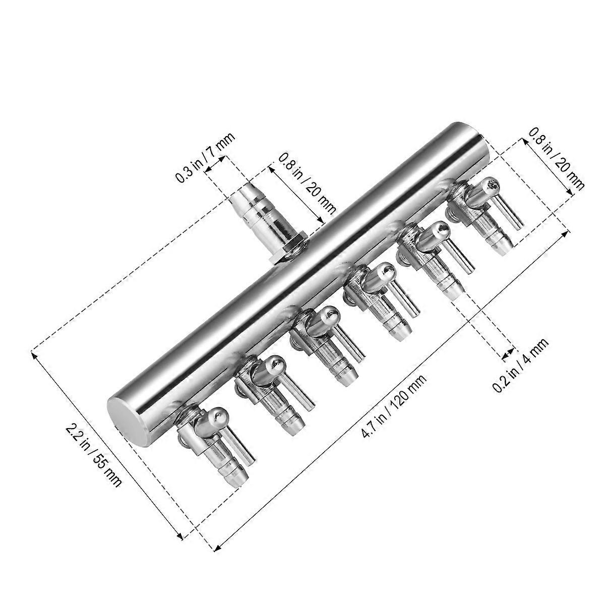 Aquarium Gang Valve Stainless Steel Inline Air Connector Designed For Fish Tank Use 1Pcs