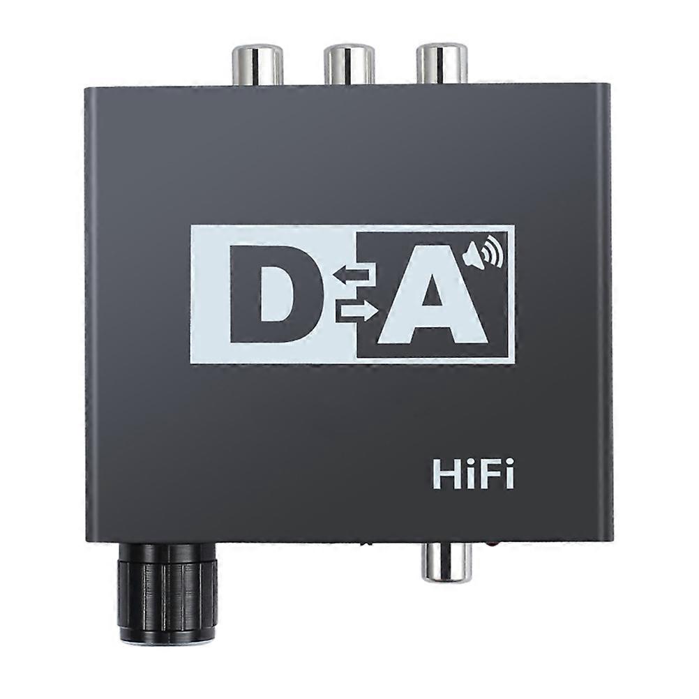 Digital to Analog Audio Converter Fiber Coaxial Adapter with Volume Control 2Pcs