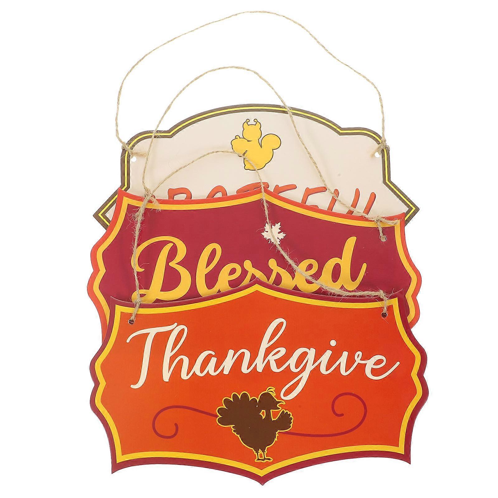 Thanksgiving Door Sign Paper Decoration for Event 5Sets