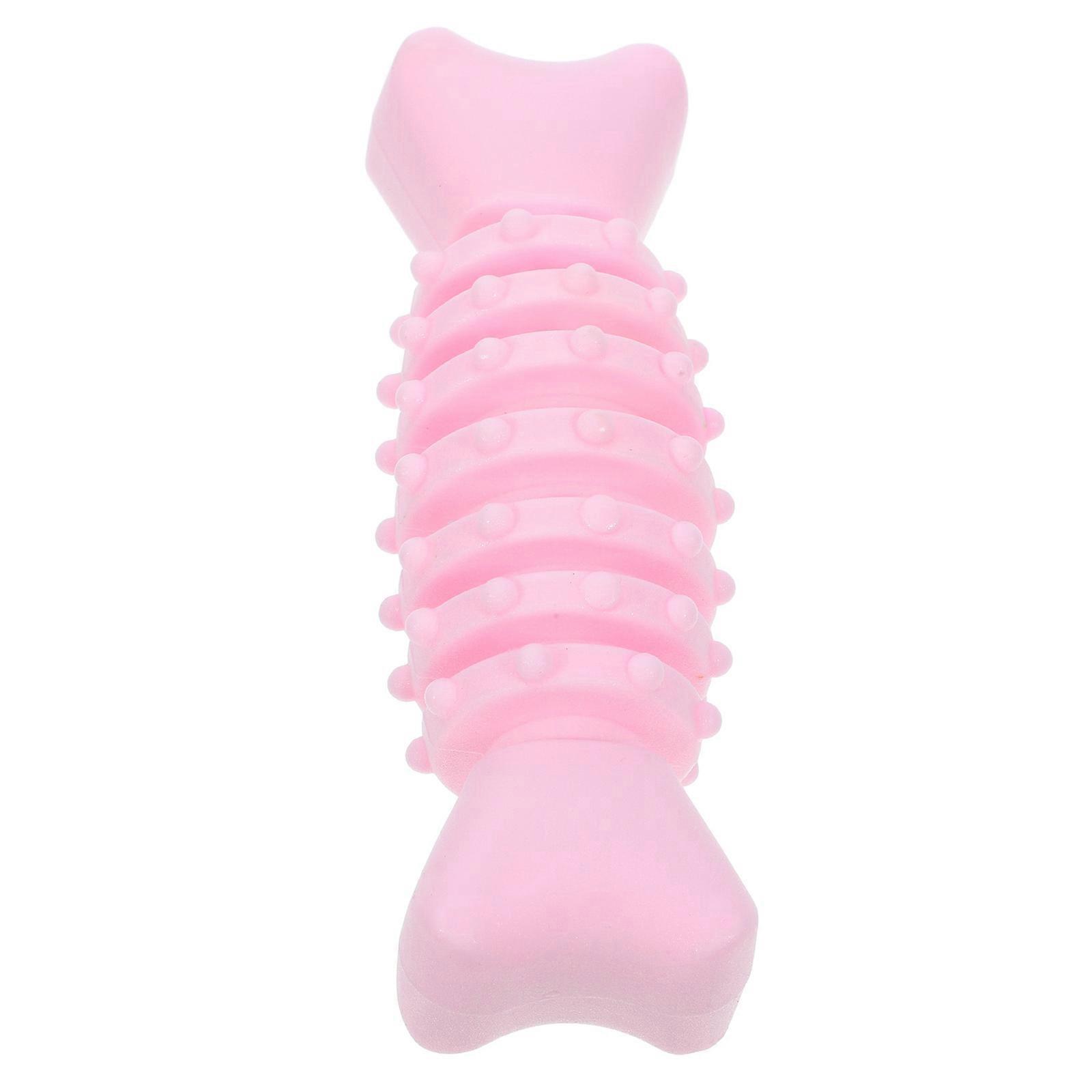 Dog Toy Bone Shape for Teeth Cleaning 5Pcs Pink