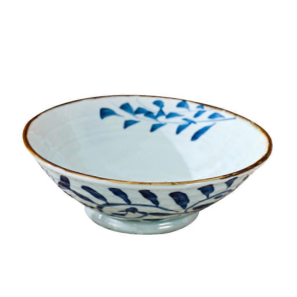 Japanese Blue Ceramic Bowl for Snack Serving 2Pcs Colored Pattern