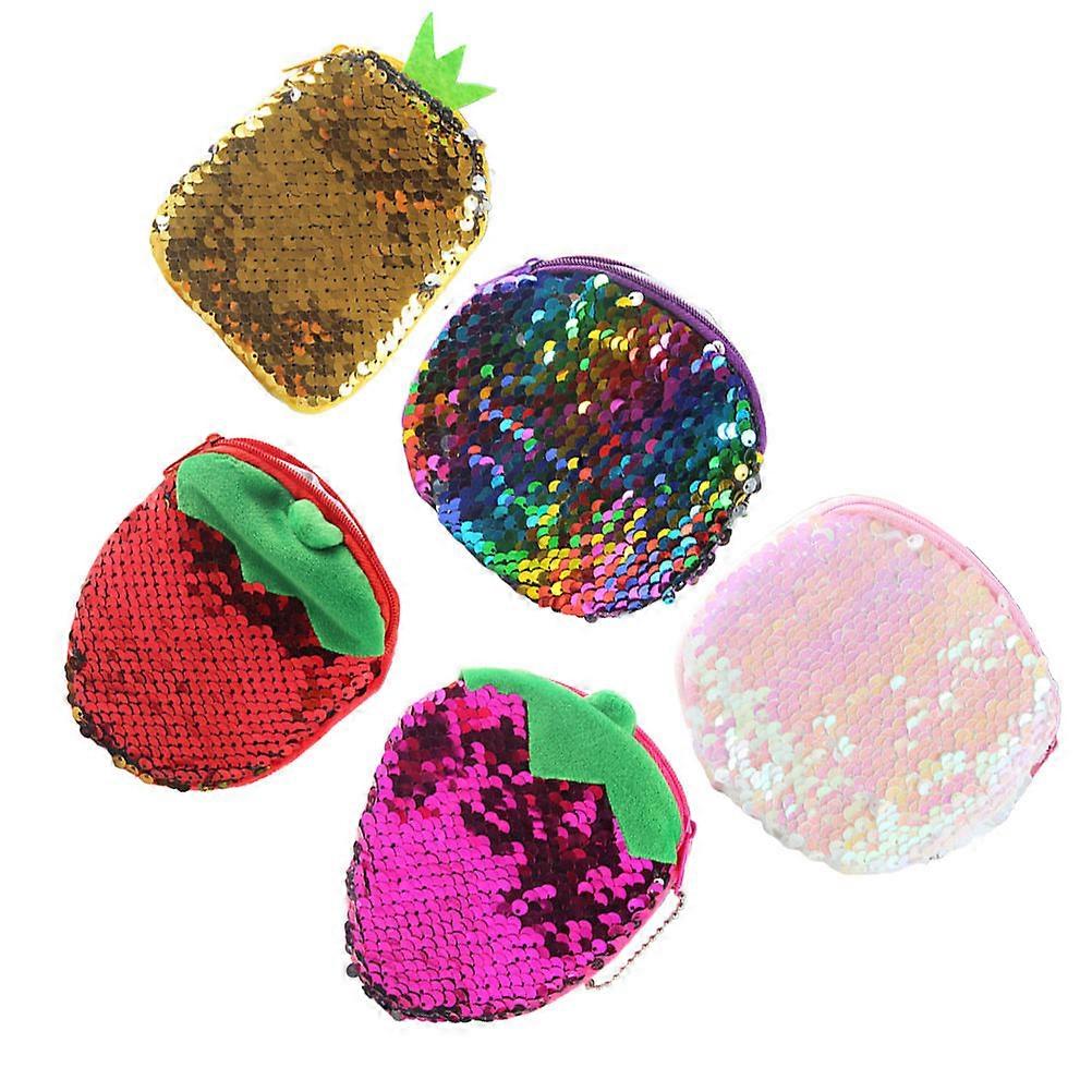 Sequin Wallet Zippered Short Purse for Storage 10Pcs Colorful Small Coin Bags
