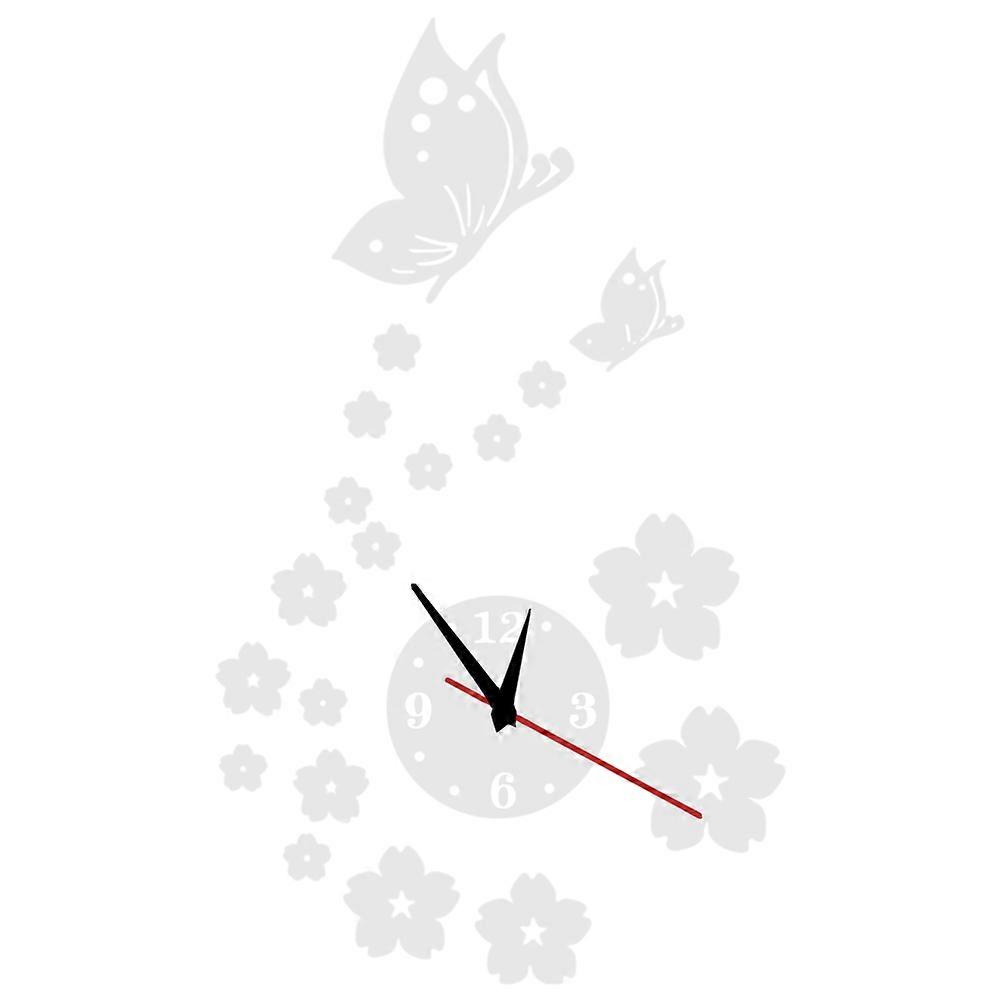 Removable DIY Acrylic Mirror Wall Clock Silver Mirror Wall Clock Decoration