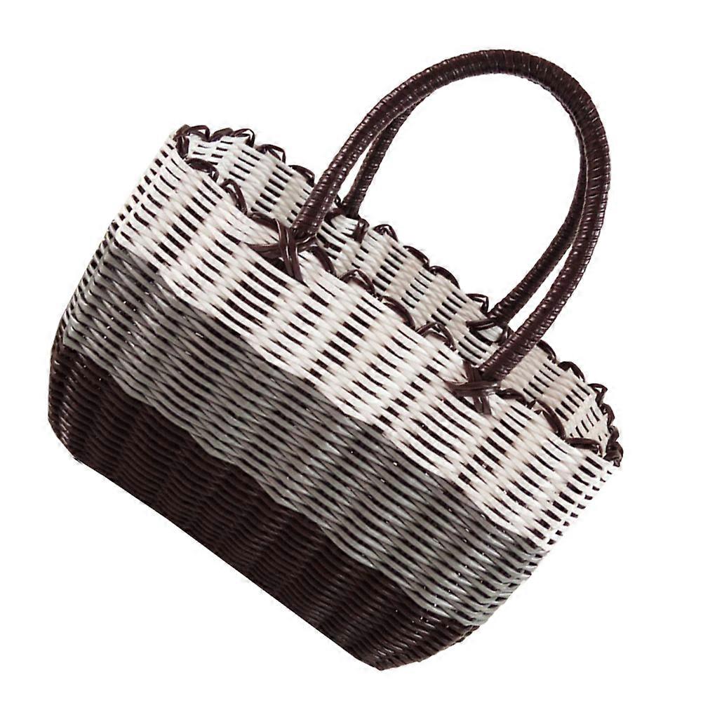 Empty Easter Baskets For Kids Straw Purse Multi Functional Storage And Toy Storage Assorted Color 31.00X21.00X13.00CM 1Pcs