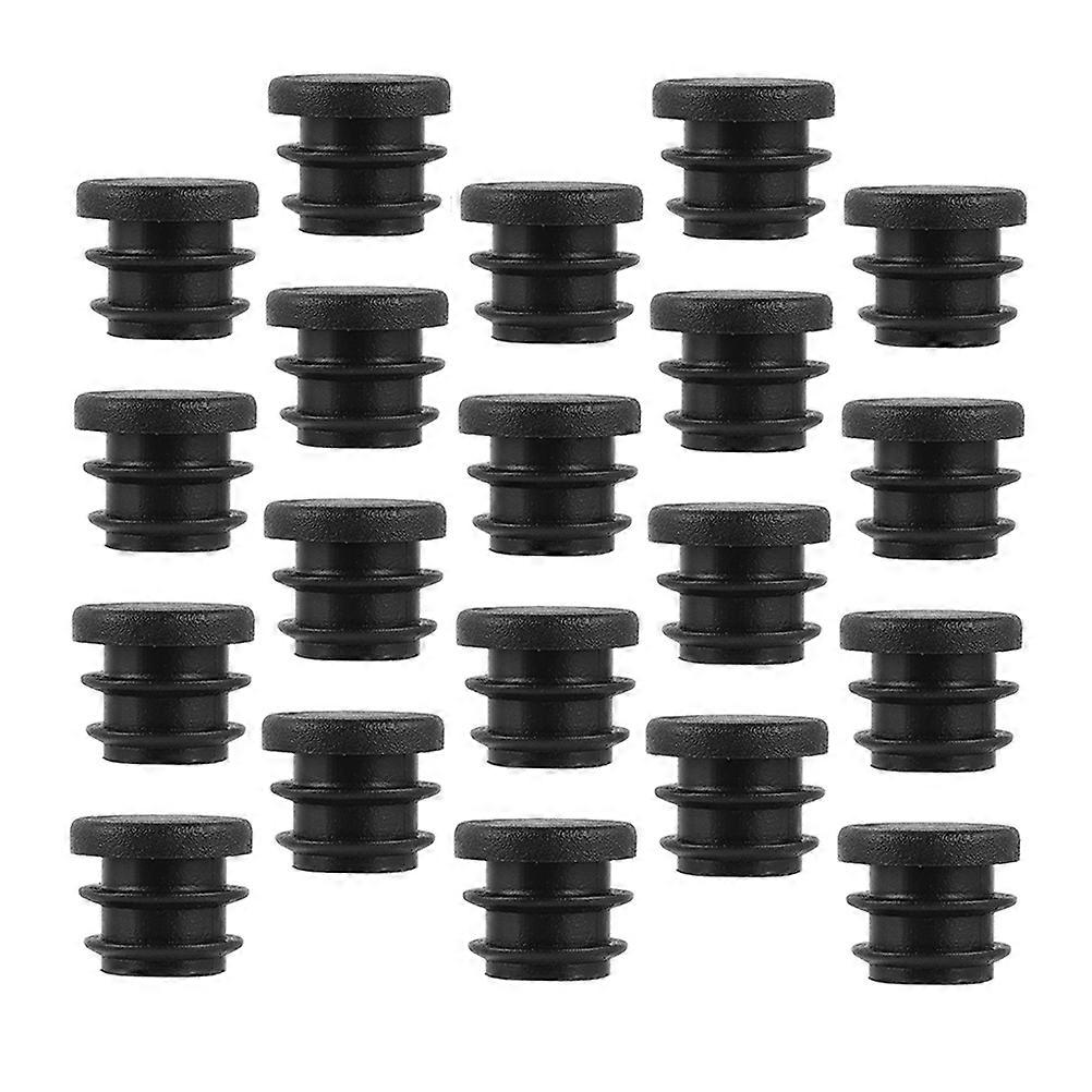 Black Round Plugs Plastic Inner Pipe Plugs for Home Use 100Pcs
