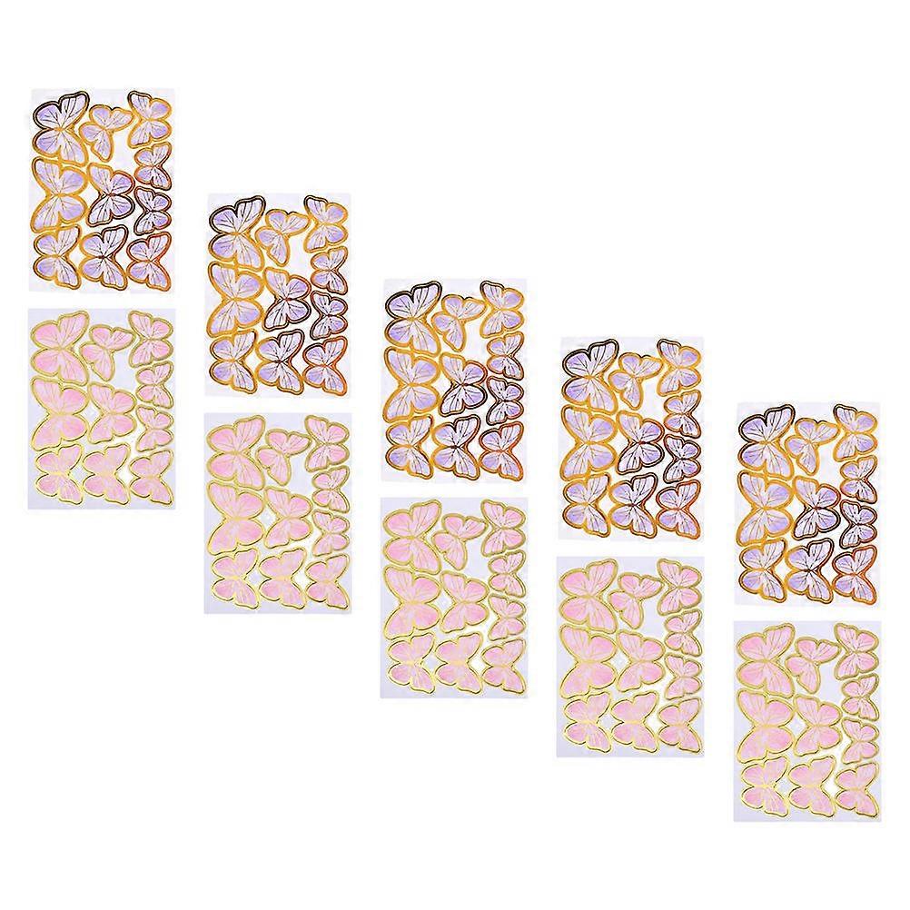 Butterflies Cake Inserts Colorful Butterflies Shape Cake Inserts for 66Pcs