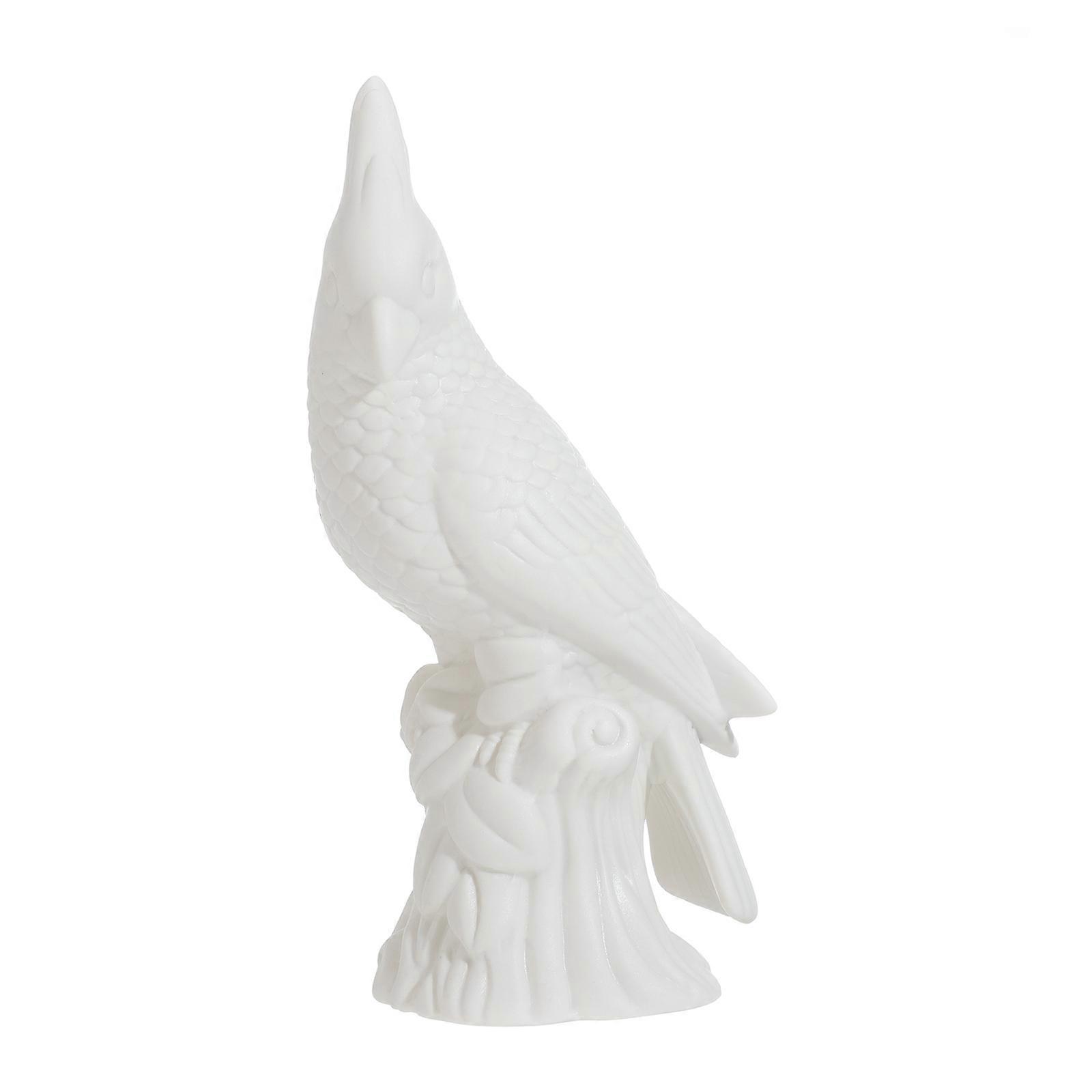 Ceramic Handicraft Parrot Model for Decor 3Pcs White Desktop Adornment
