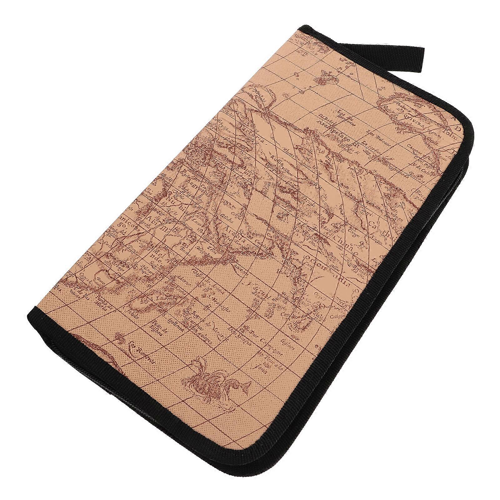 Large Capacity CD Storage Bag 2Pcs Rectangular Holders Ideal For Business Trips And Self-Driving Tours With Non-Woven Material