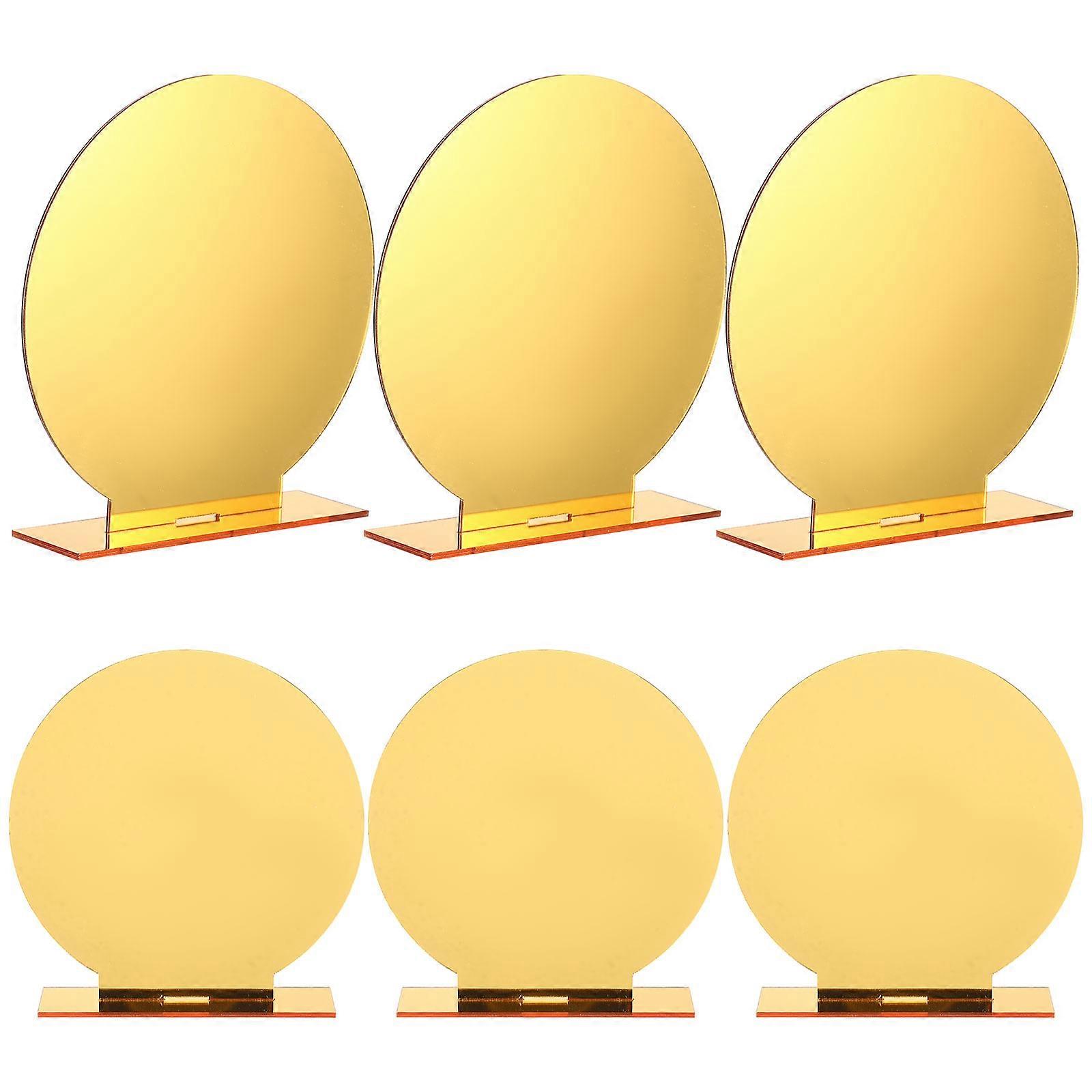 Acrylic Table Sign Set With 6 Stands Ideal For Business Exhibition And Shop Occasions Round Shape Practical Design For Distinguishing Number