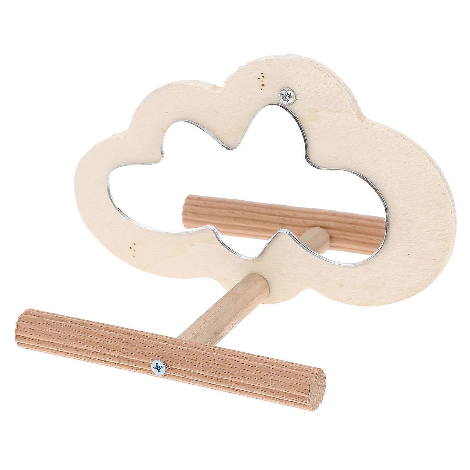 Interactive Wooden Bird Stand with Mirror for Parrot Use 5Pcs