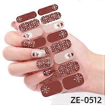 16 Nagellackfolie Nagelsticker 3D Zwiebelpulver Heißprägekleber Nagelsticker ZE-0512 Bare Chip + Nagelfeile