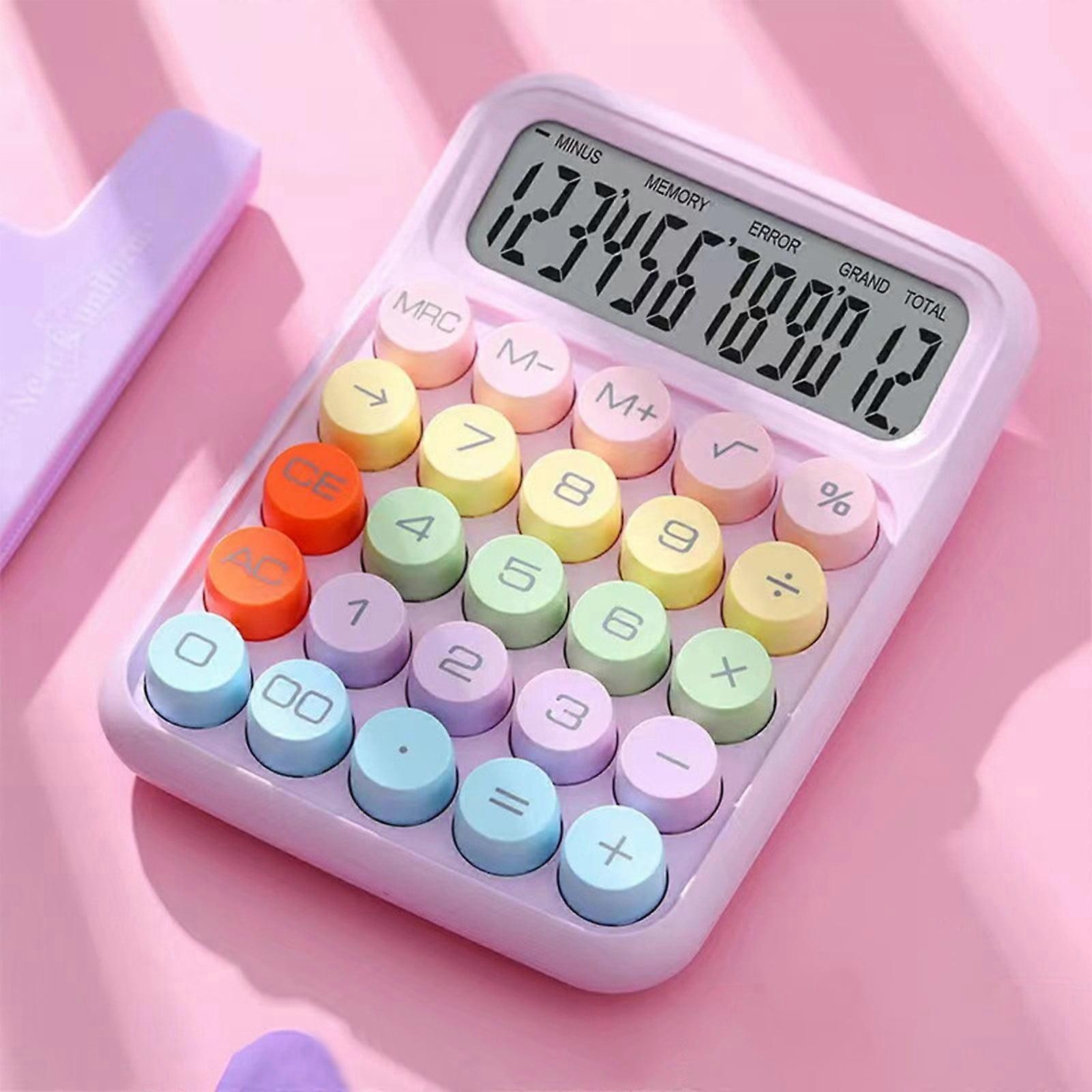 ZKCCNUK Calculator Computer Elementary School Children's Stationery Mini Office Color Calculator Cute 8-Digit Calculator H14