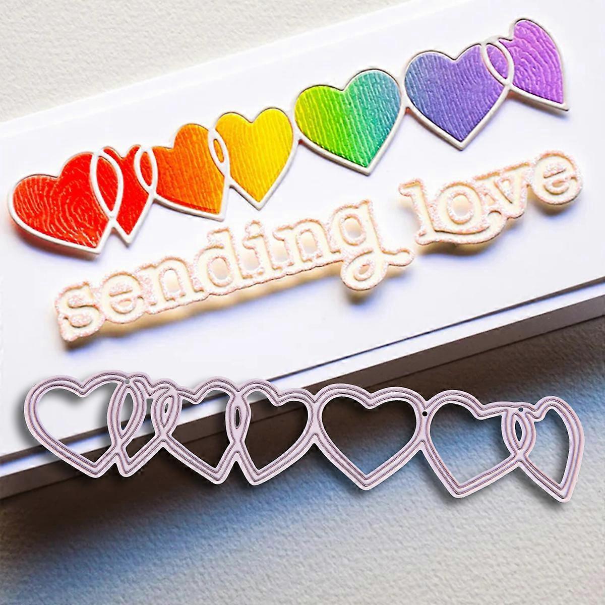 1PC Pink Hearts Metal Cutting Dies Die-cut Crafts Stencil Tool for DlY Handmade Scrapbook Cards