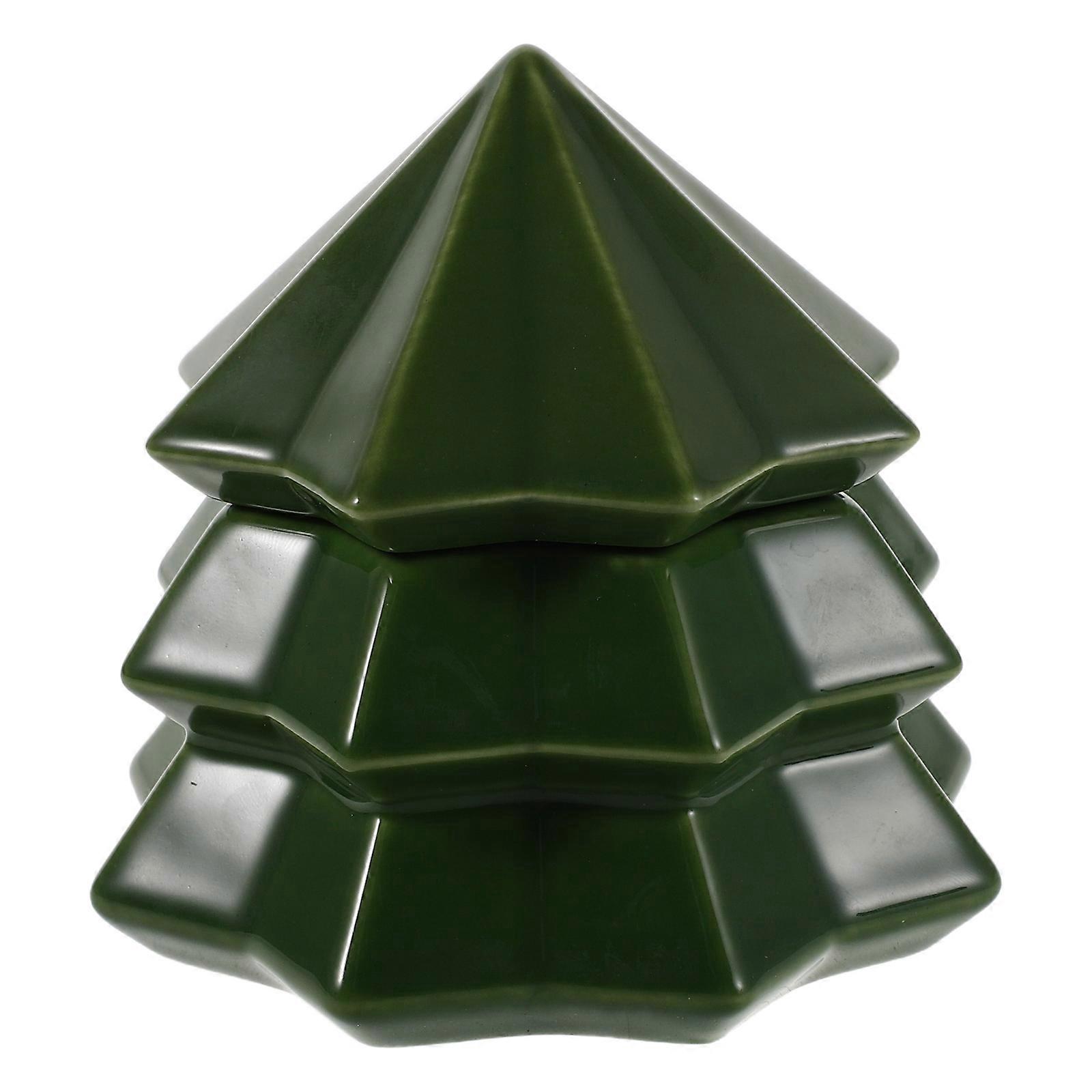 Ceramic Christmas Jar Tree Shaped for Storage Mini Airtight Ceramic Canister