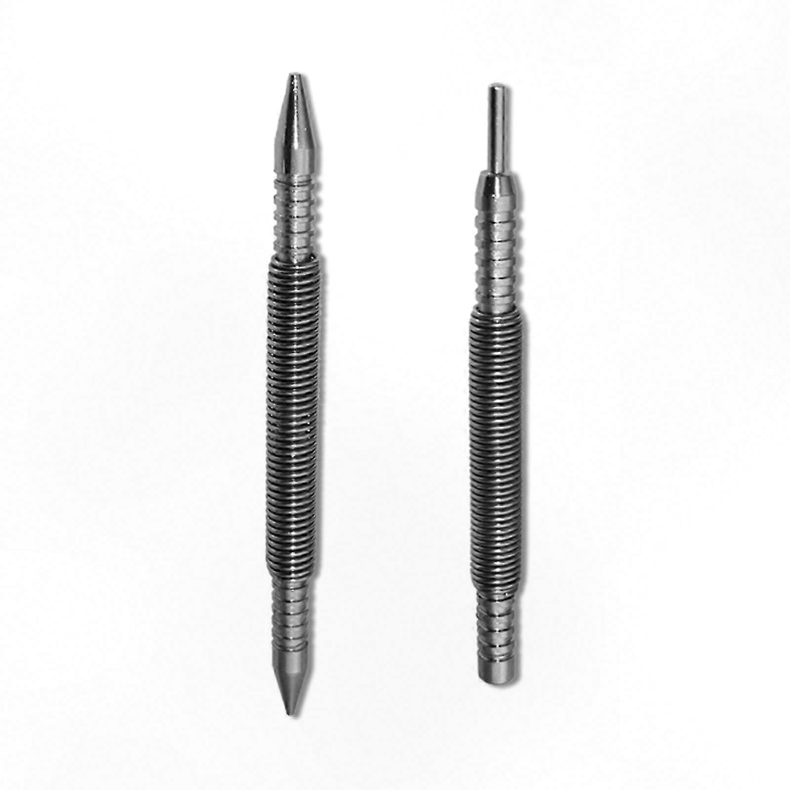 Spring-Loaded Nail Set Punch Tool Kit for Wood and Metalworking, 2-Piece Double Head Setter with 1/16-3/32-1/8 Inch Sizes