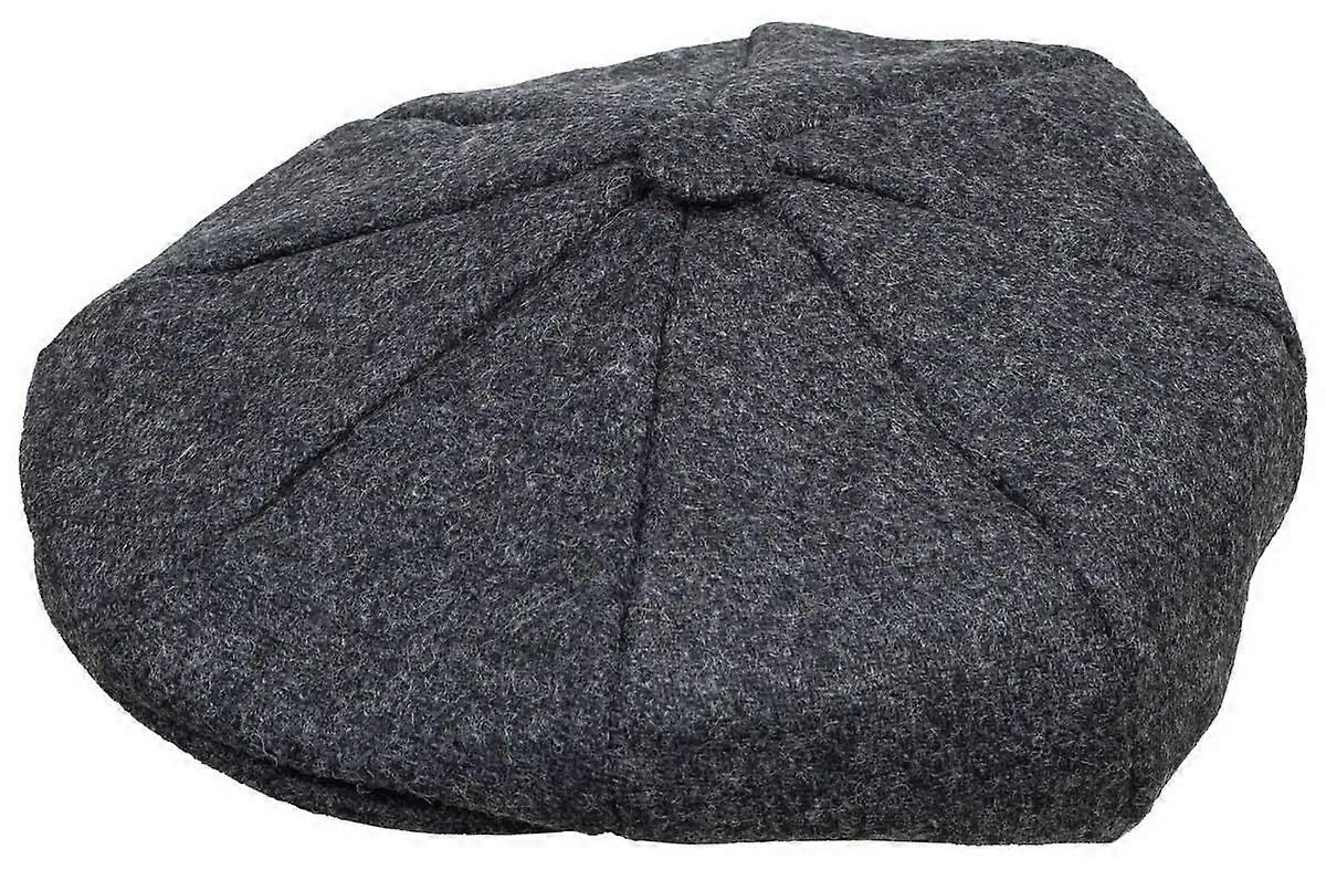 Dents Langford Abraham Moon Plain Tweed Newsboy Cap - Charcoal Grey