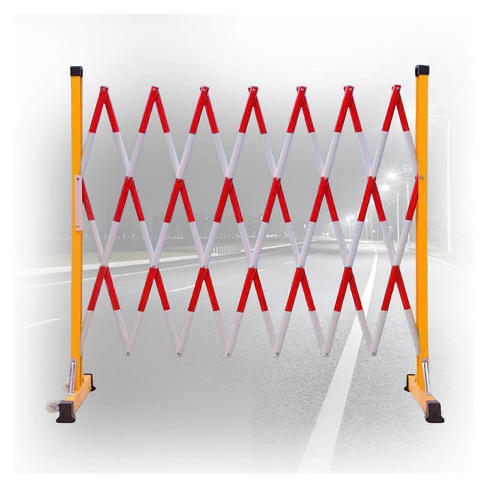 Foldable Telescopic Barrier With Wheels For Mobile Traffic And Crowd Control Aluminum Alloy Adjustable Height Portable