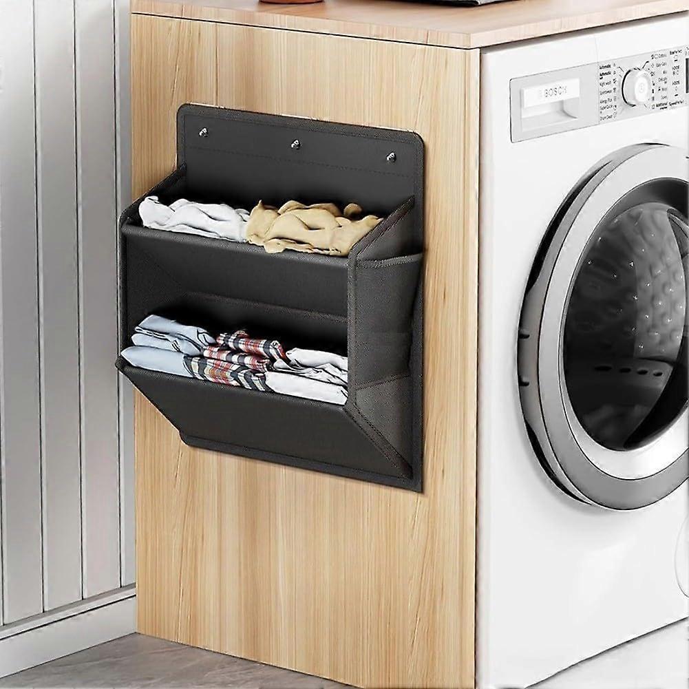 Shoe Storage Door Organizer 2Pack With Large Deep Pockets Wall Mount For Camper No Tools Installation Black