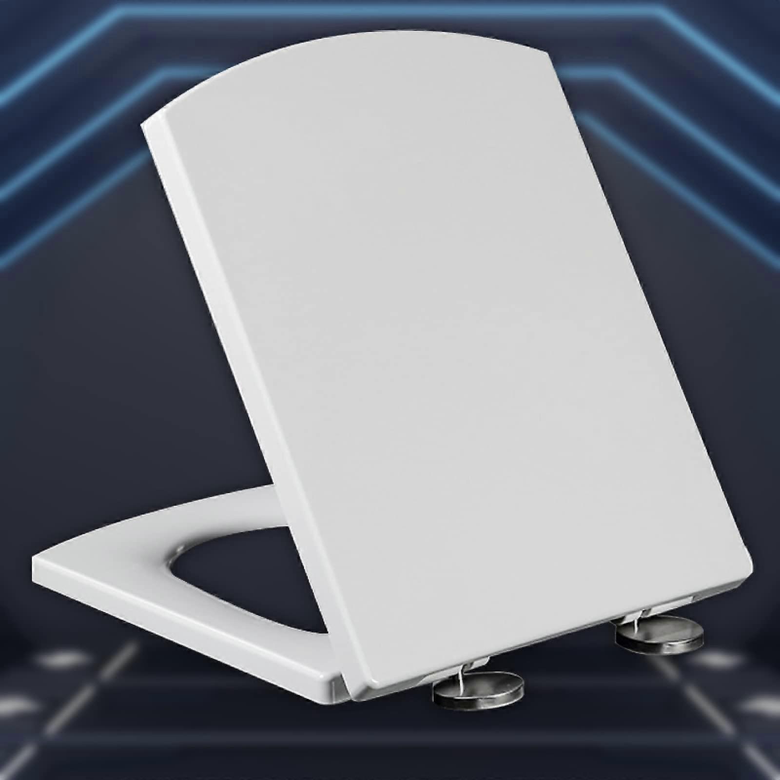 Heavy Duty Soft Close Toilet Seat Quick Release Antibacterial White WC Fix Hinges Adjustable SlowDown 4450cm X 37cm