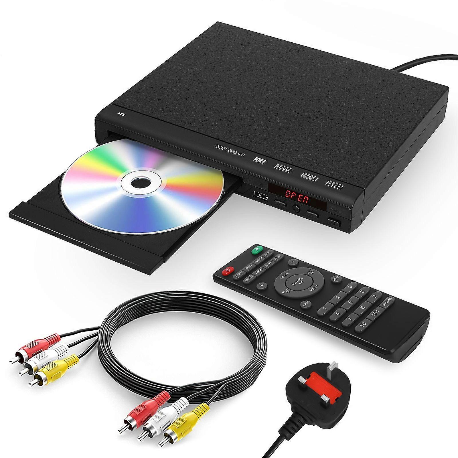 High-Resolution Home DVD Player Compact Player Portable Disc Player  Family Video Player Slim Player Compatible with VCD/DVD/CD