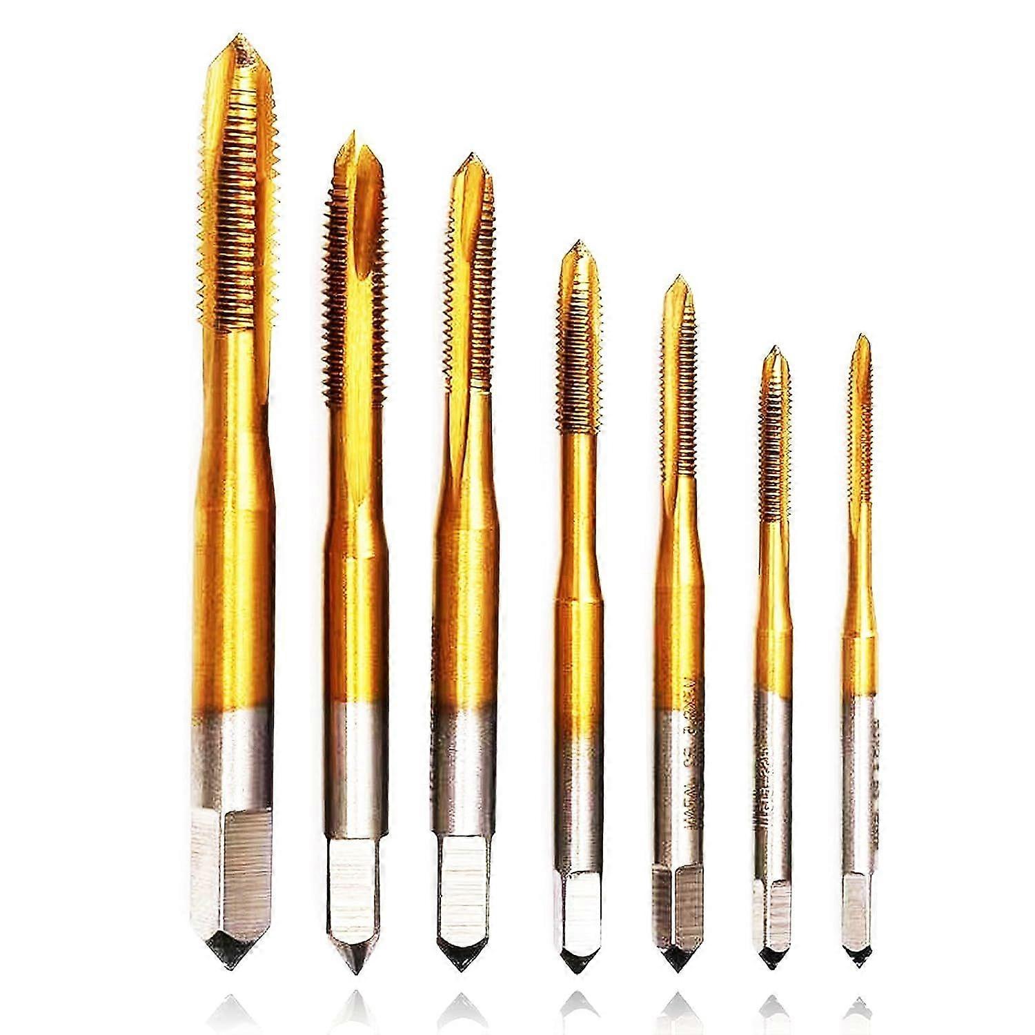 SeraphinaT Machine Tap 7 PCS Spiral Point Titanium Coated Tap Machine Screw