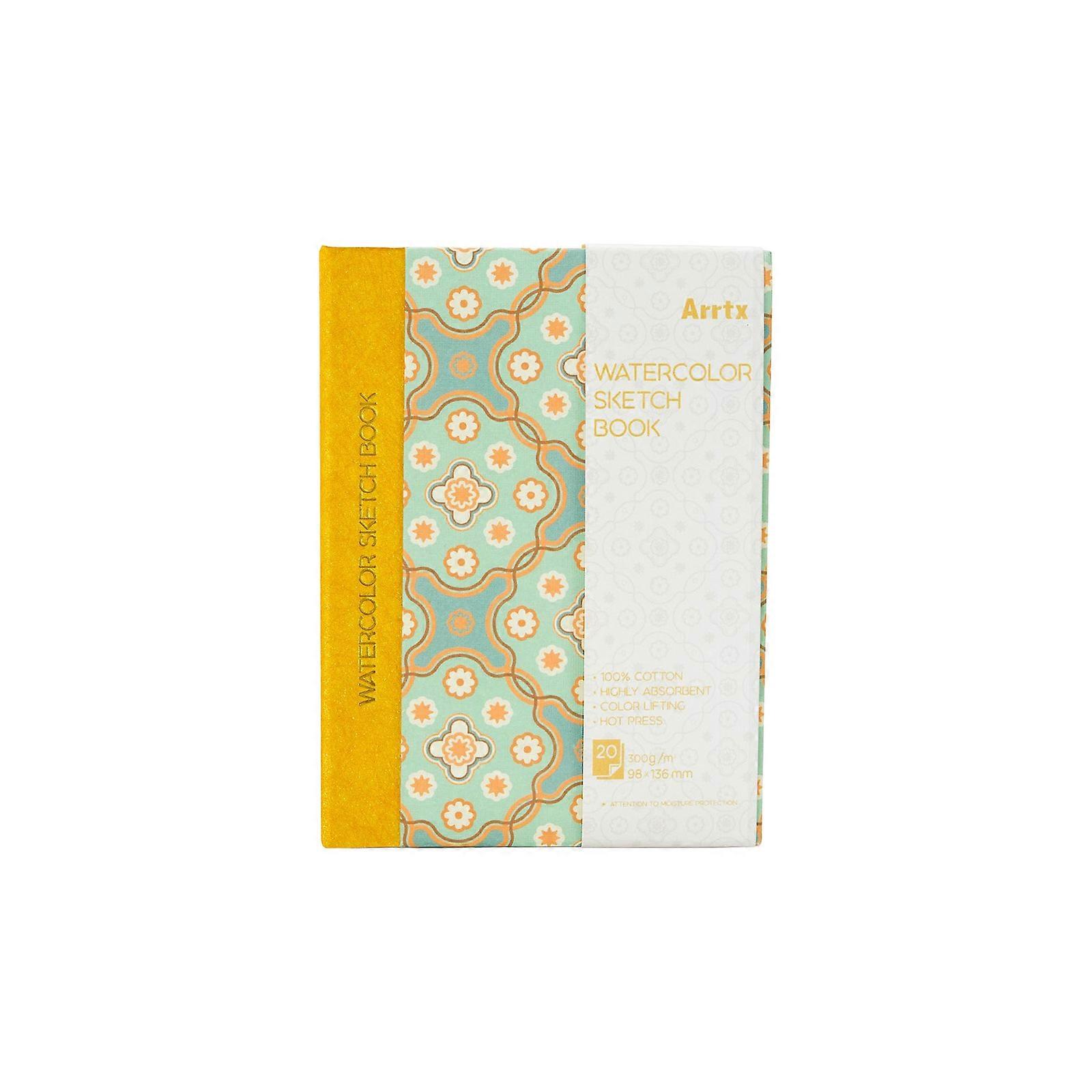 Travel Size Art Sketchbook Thick Paper Hardcover Notebook Professional Illustration Sketch Pad for Watercolor Techniques Multicolor