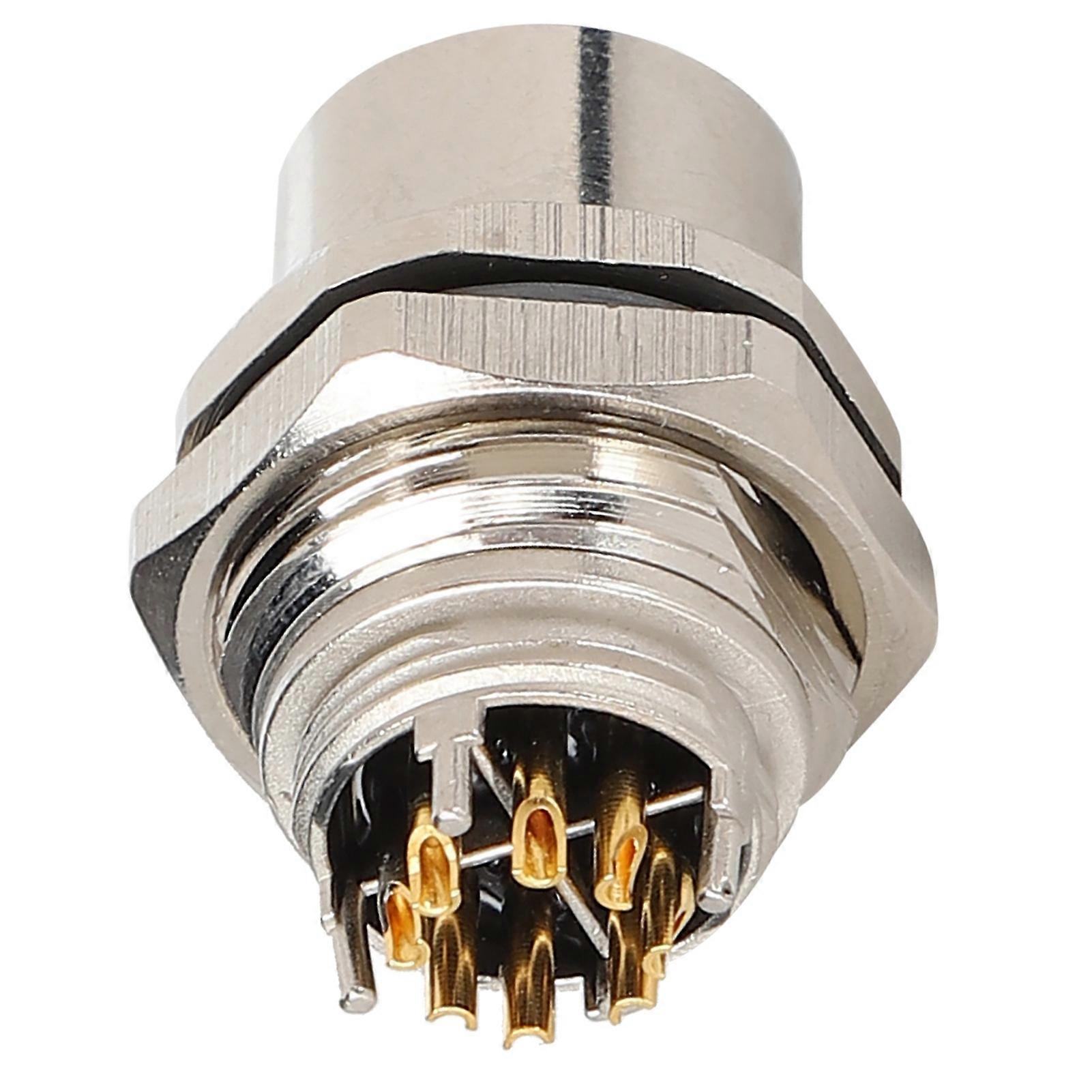 Panel Mount Socket Hole Type Waterproof Electrical Cable Quick Thread Connector M12BS8X